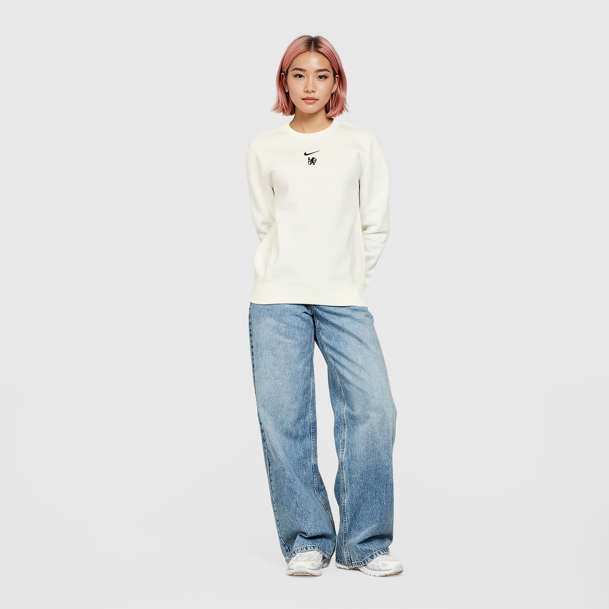 Chelsea Nike Phoenix Fleece Sweatshirt - Sail - Womens, , rebel_hi-res
