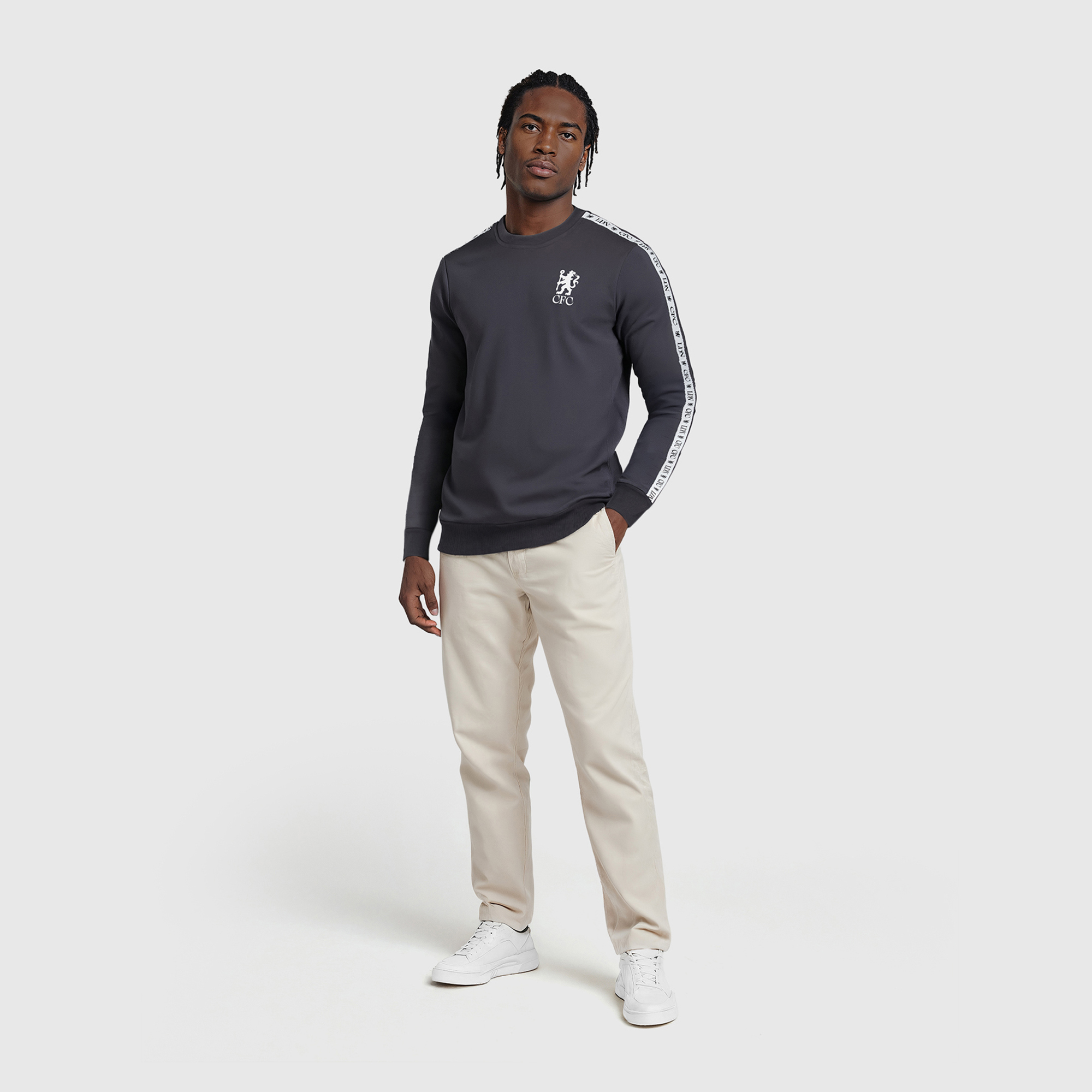 Chelsea 120 Year Anniversary CFC LDN Taped Sweatshirt - Grey - Unisex, , rebel_hi-res