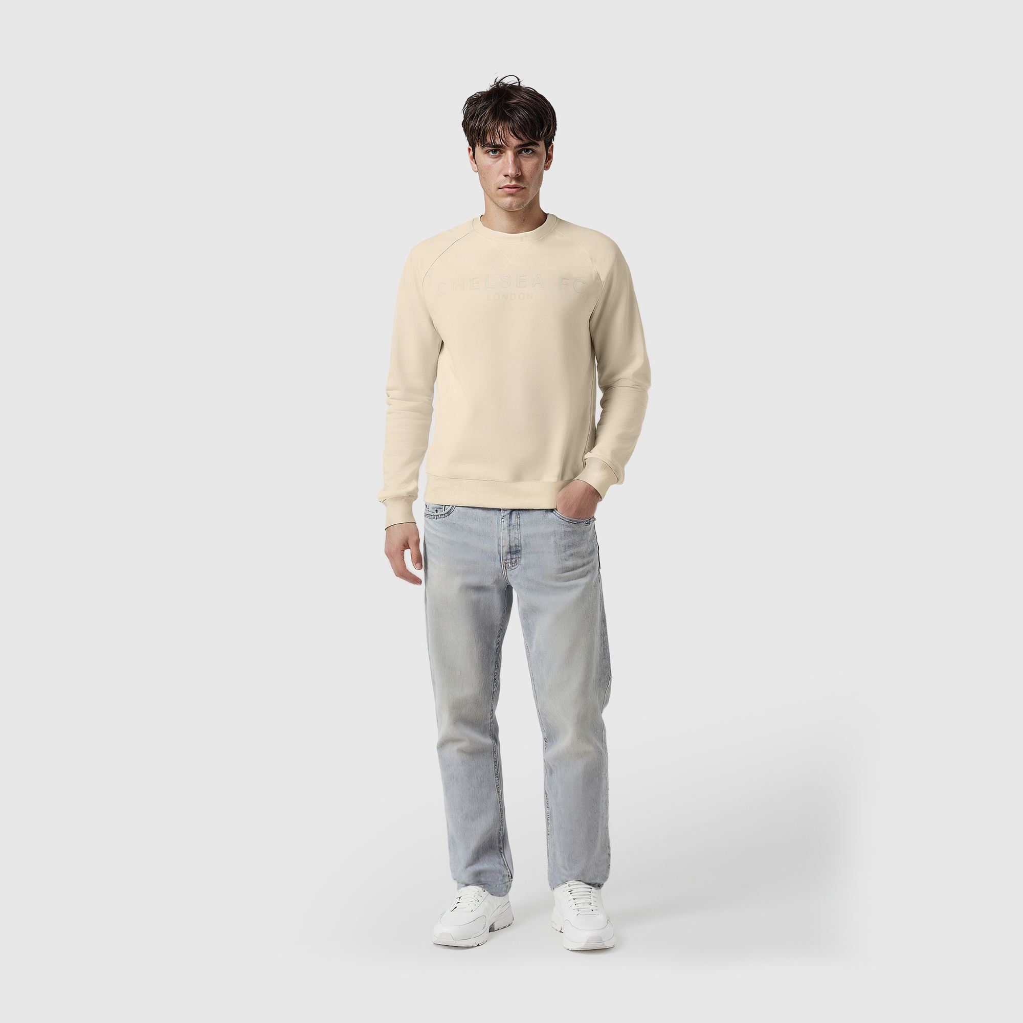 Chelsea Core Wordmark Sweatshirt - Sand - Mens, , rebel_hi-res