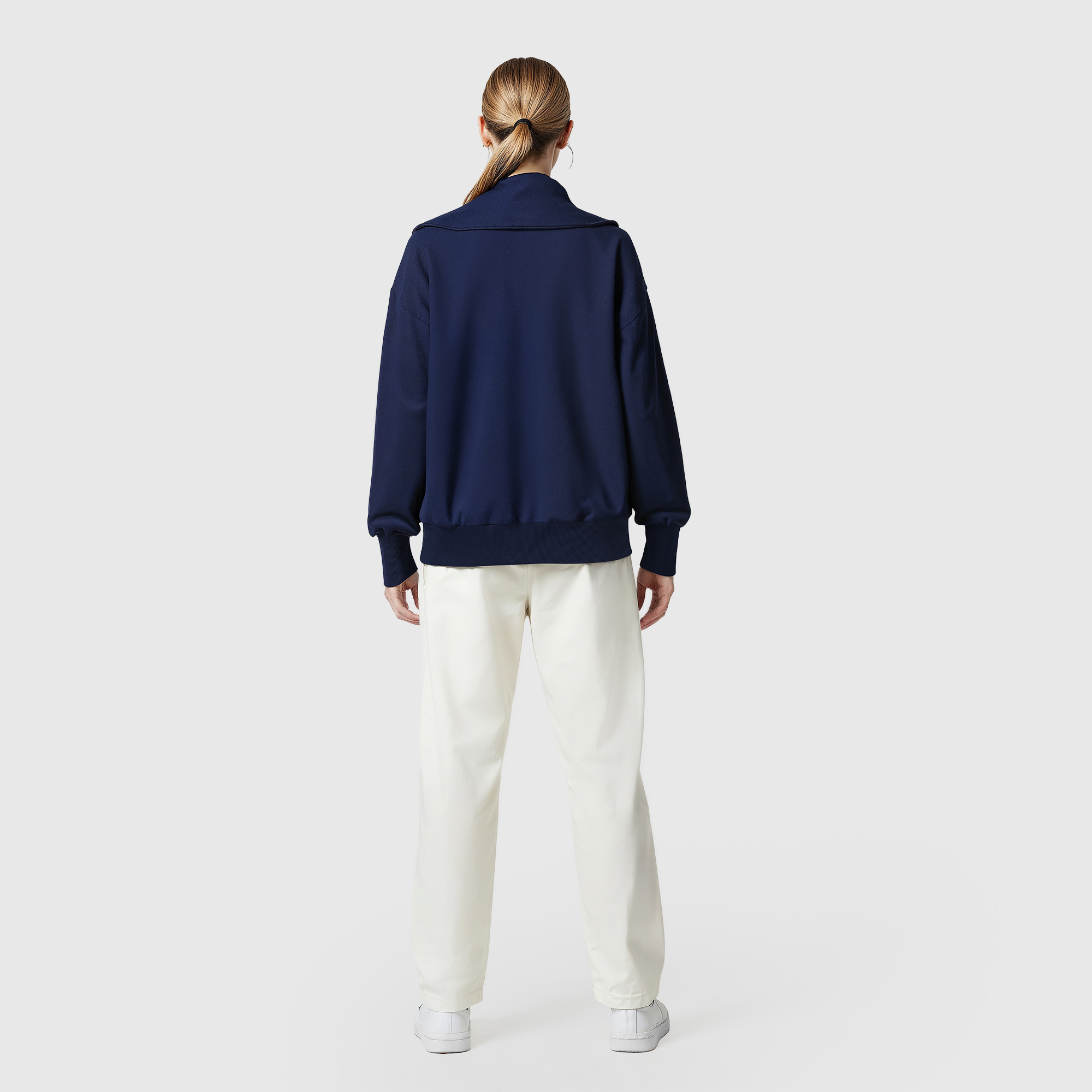 Chelsea Core Oversized 1/4 Zip Top - Navy - Womens, , rebel_hi-res