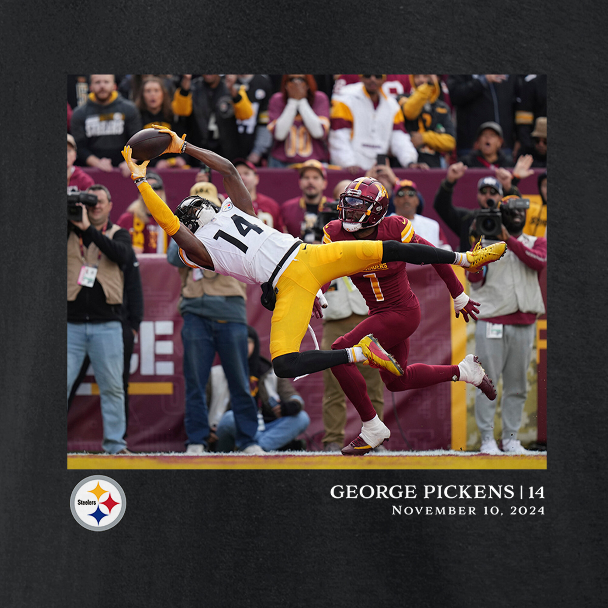Pittsburgh Steelers&nbsp;George Pickens Flash Features Week 10 T-Shirt&nbsp; - Black - Mens, , rebel_hi-res