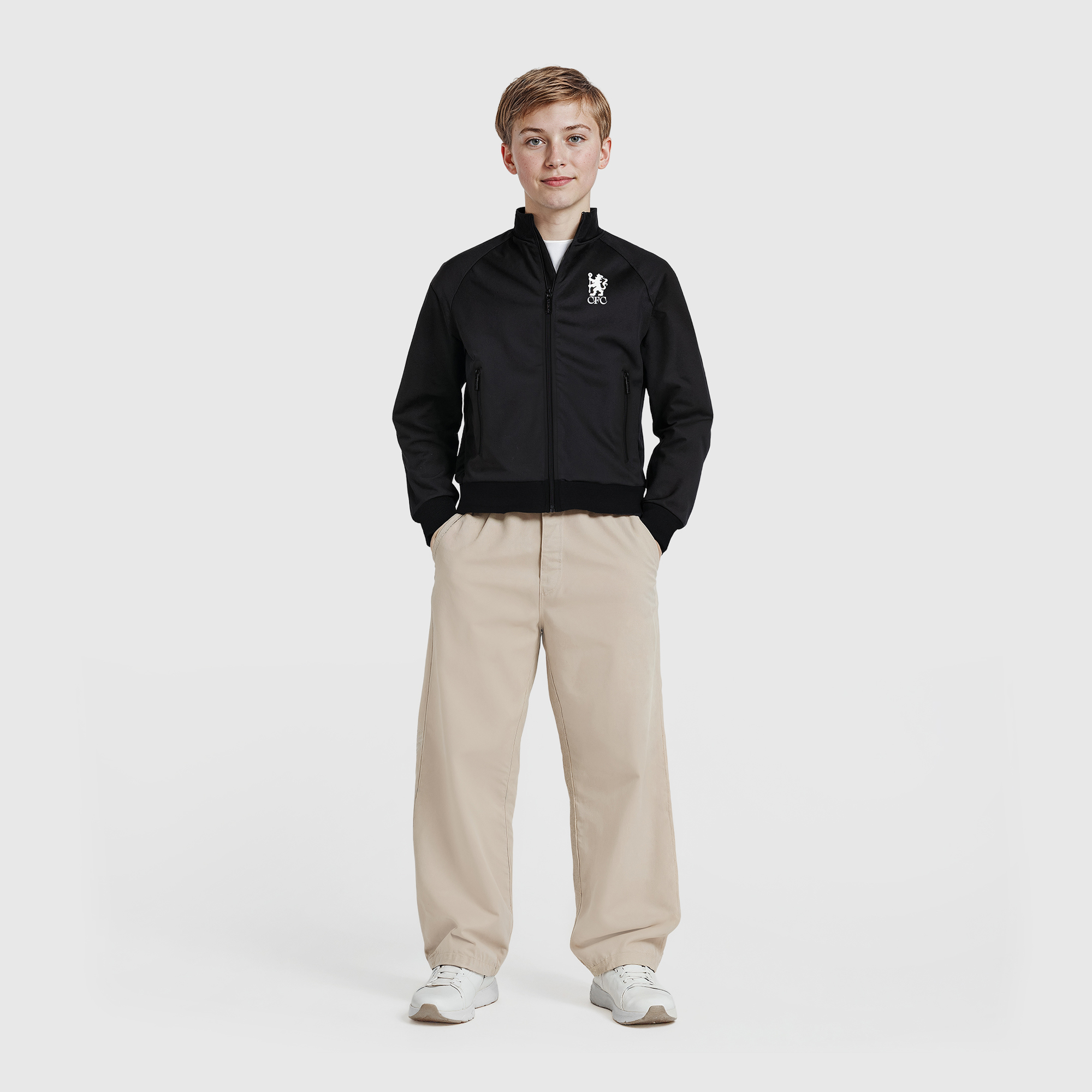 Chelsea 120 Year Anniversary CFC LDN Taped Track Top - Black - Kids, , rebel_hi-res
