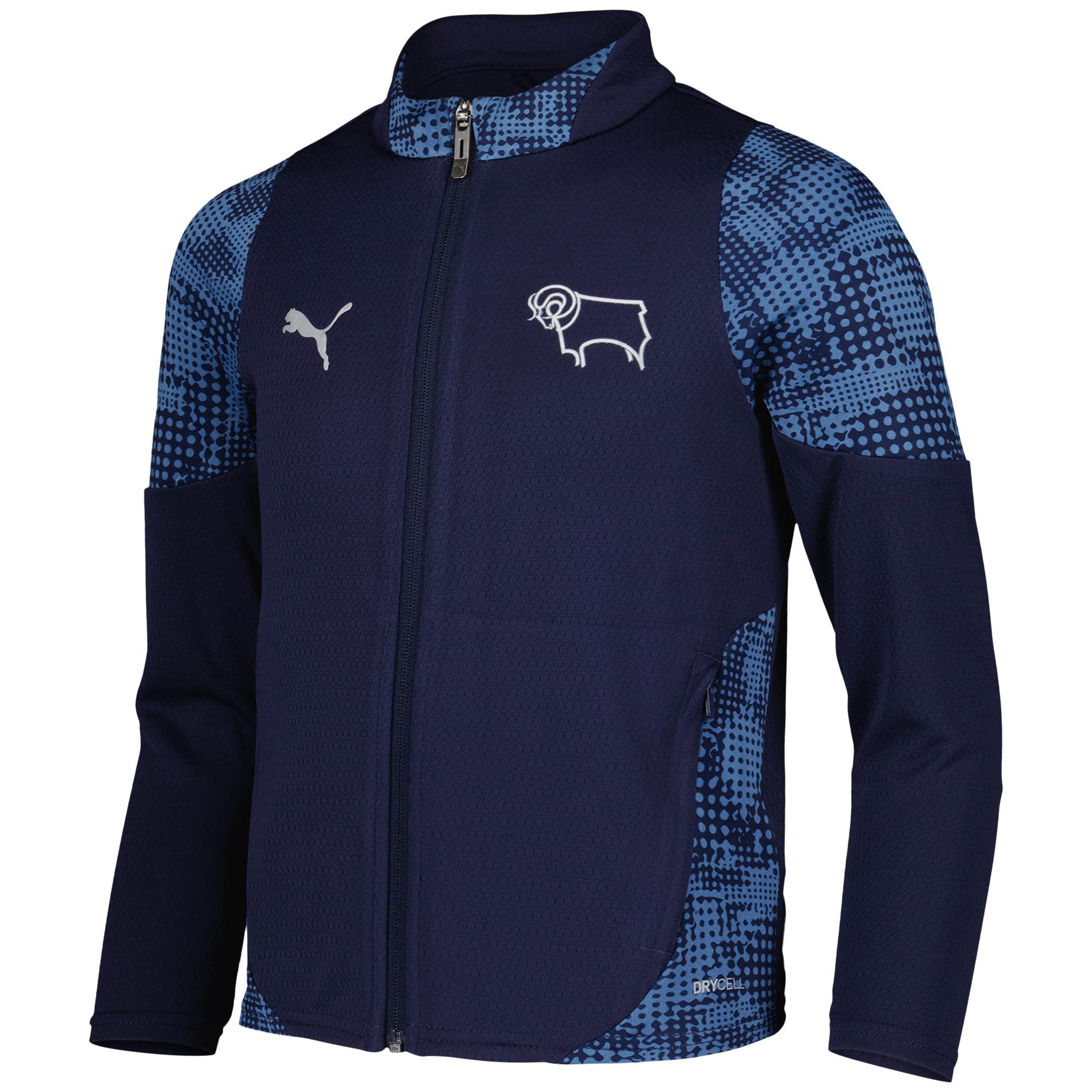 Derby County PUMA Training Jacket - Navy - Kids, , rebel_hi-res