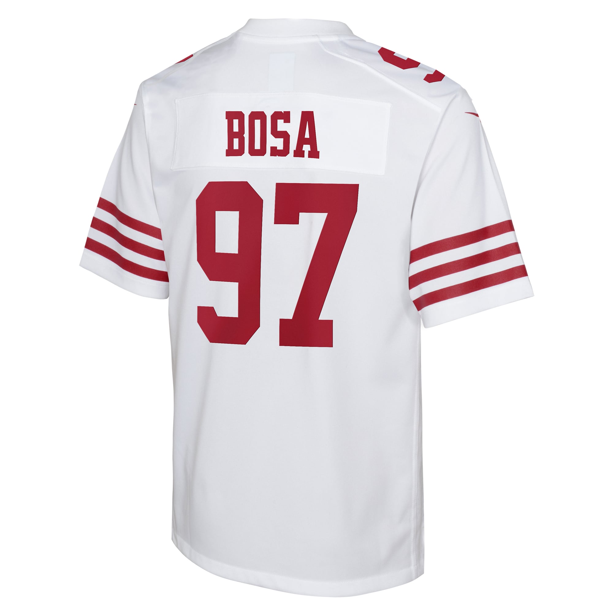 San Francisco 49ers Nike Road Game Jersey - White - Nick Bosa - Youth, , rebel_hi-res