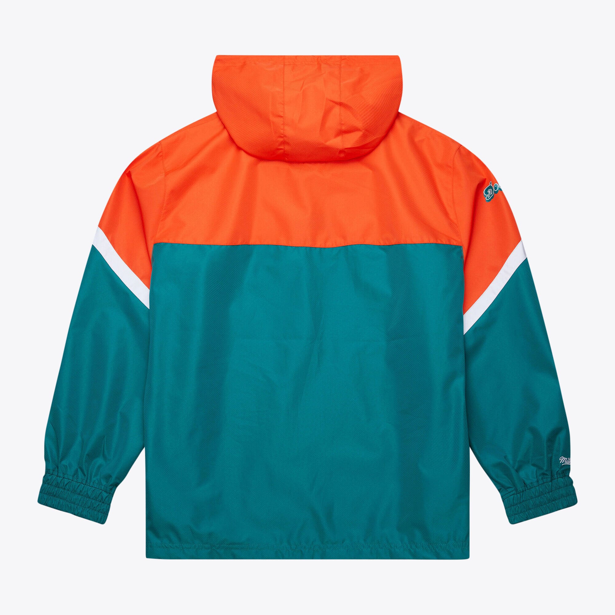 Miami Dolphins Mitchell & Ness Tie Breaker Anorak Windbreaker - Blue - Mens, , rebel_hi-res