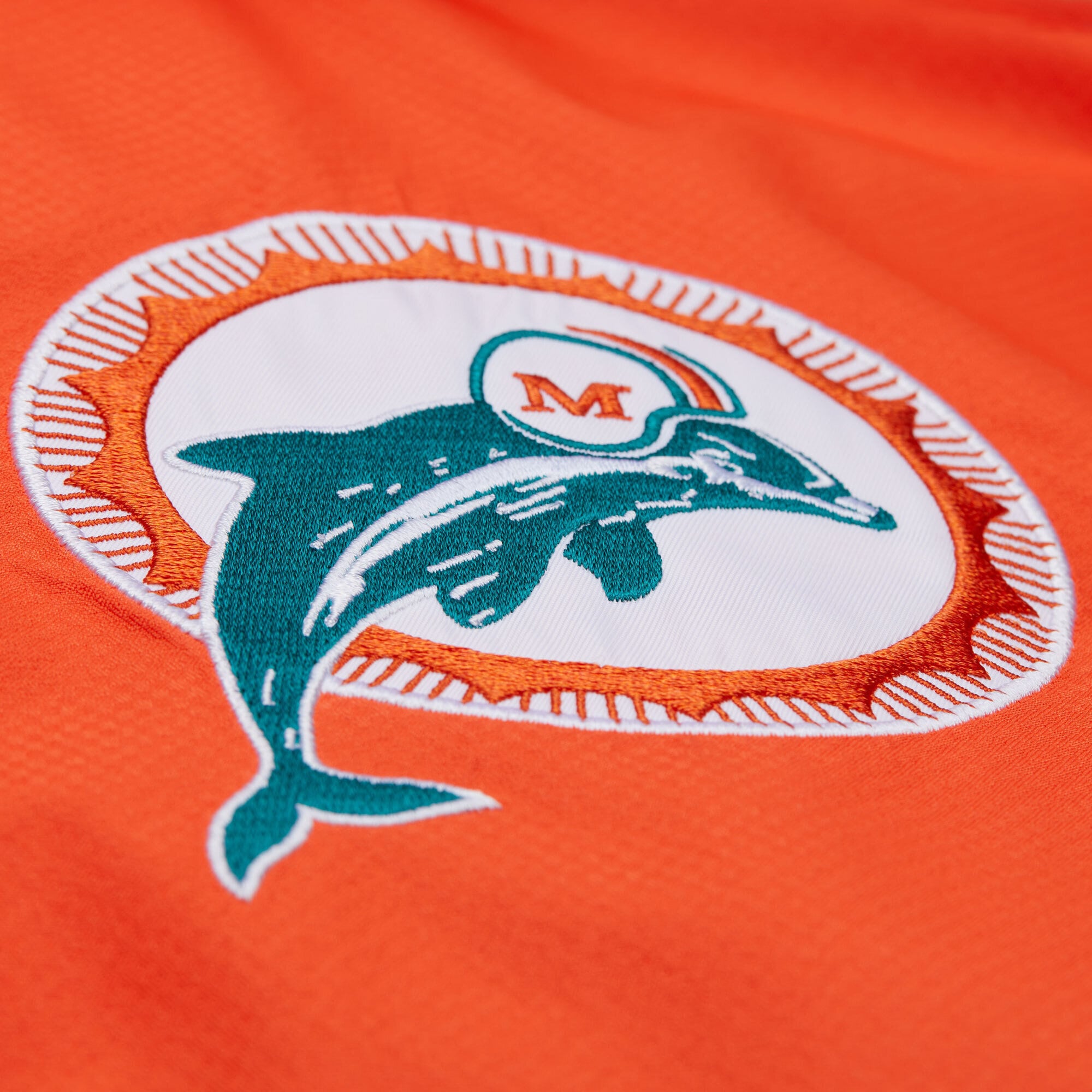 Miami Dolphins Mitchell & Ness Tie Breaker Anorak Windbreaker - Blue - Mens, , rebel_hi-res