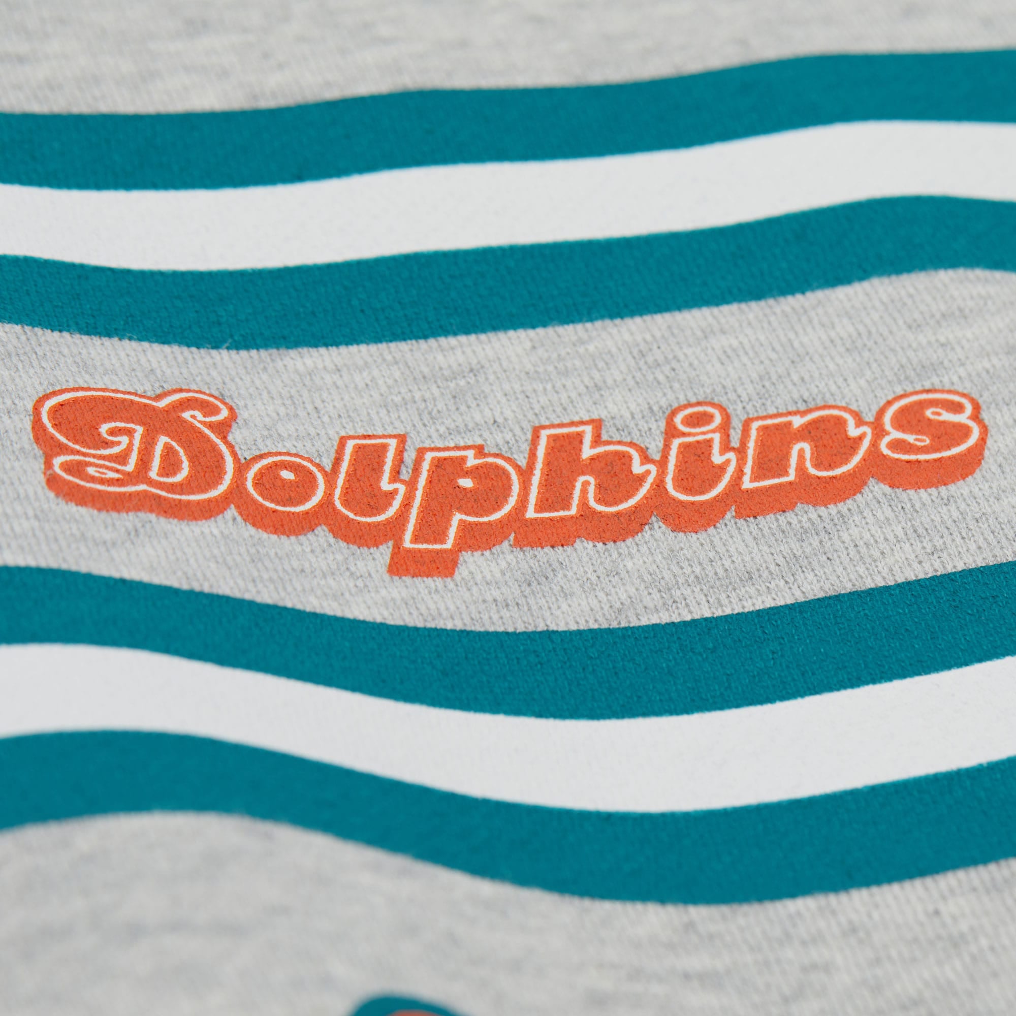 Miami Dolphins Mitchell & Ness AOP Fleece Crew - Grey Heather - Mens, , rebel_hi-res