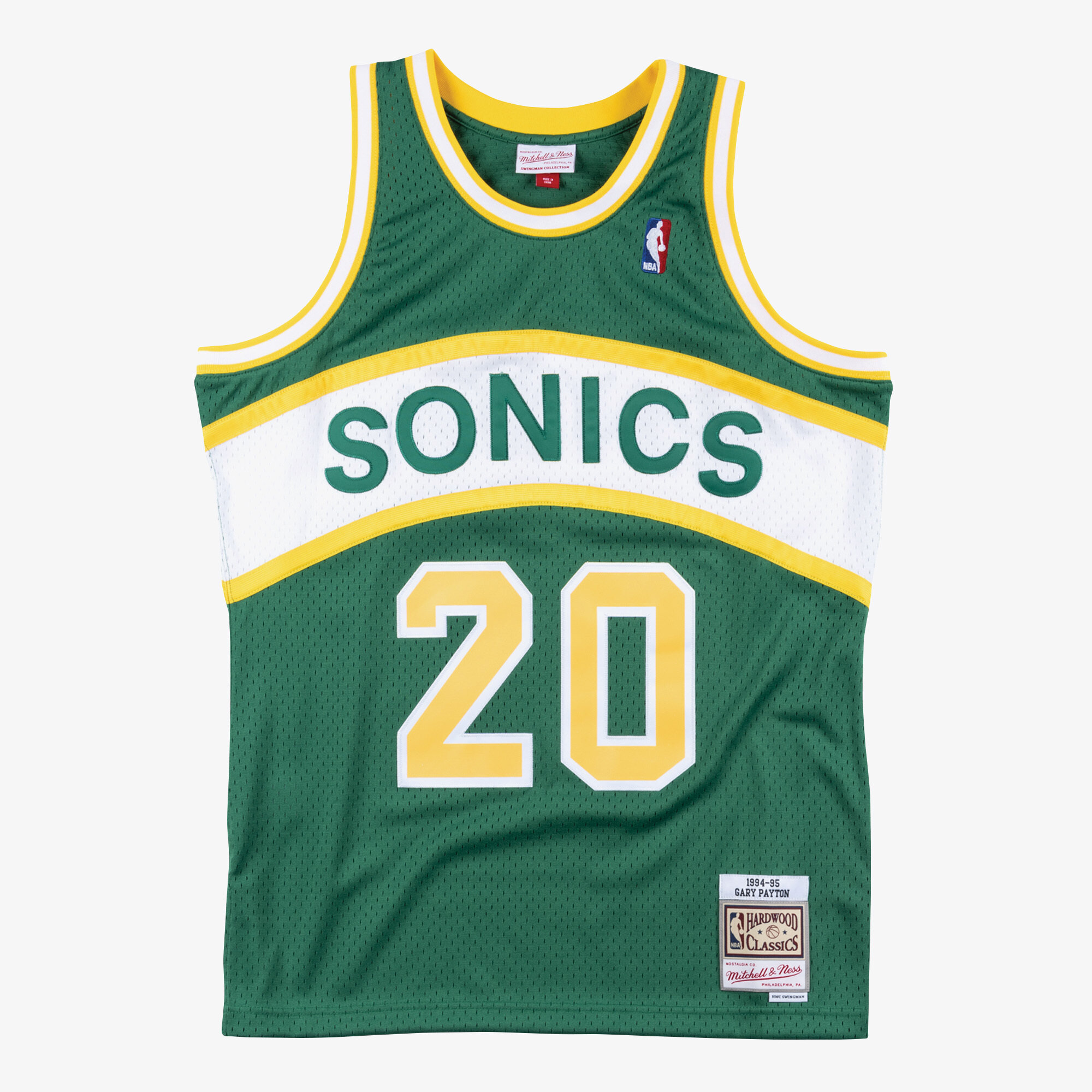 Gary Payton Seattle Supersonics 1994 Mitchell & Ness Green Swingman Jersey Road, , rebel_hi-res
