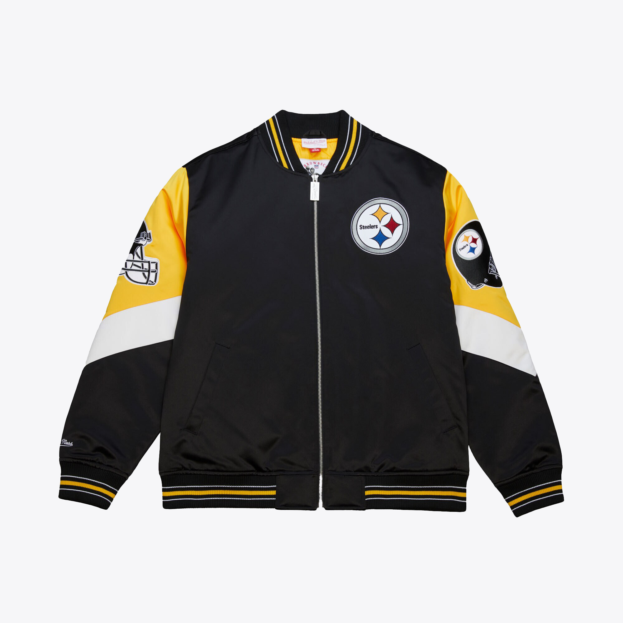 Pittsburgh Steelers Mitchell & Ness Throw It Back Heavyweight Satin Jacket - Mens