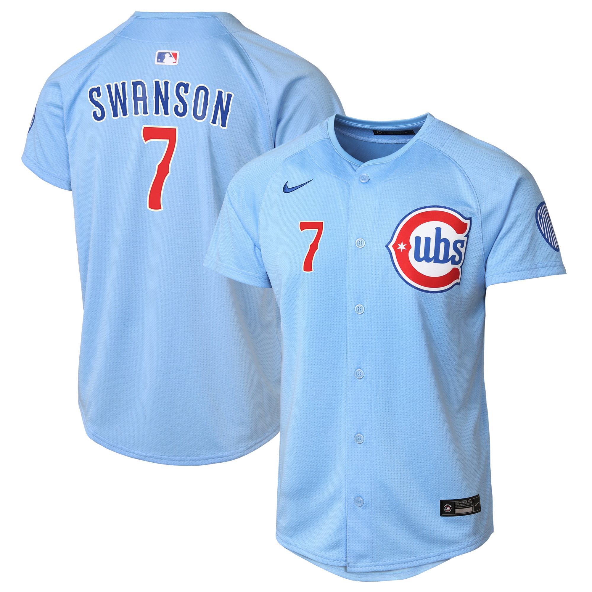 Chicago Cubs Nike MLB Limited Alternate 2 Jersey - Baby Blue - Dansby Swanson - Youth
