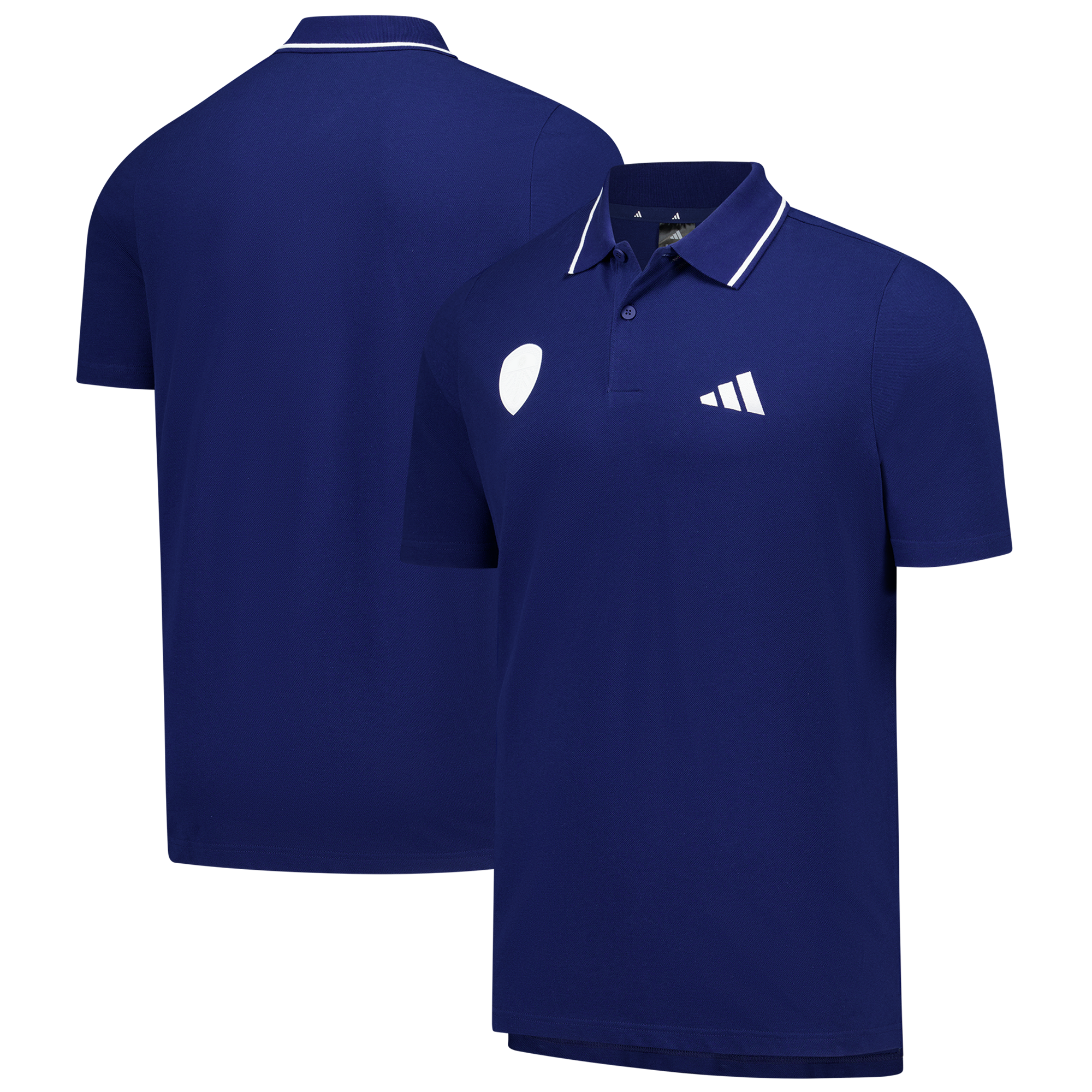 Leeds United adidas Pique Polo Shirt - Dark Blue, , rebel_hi-res