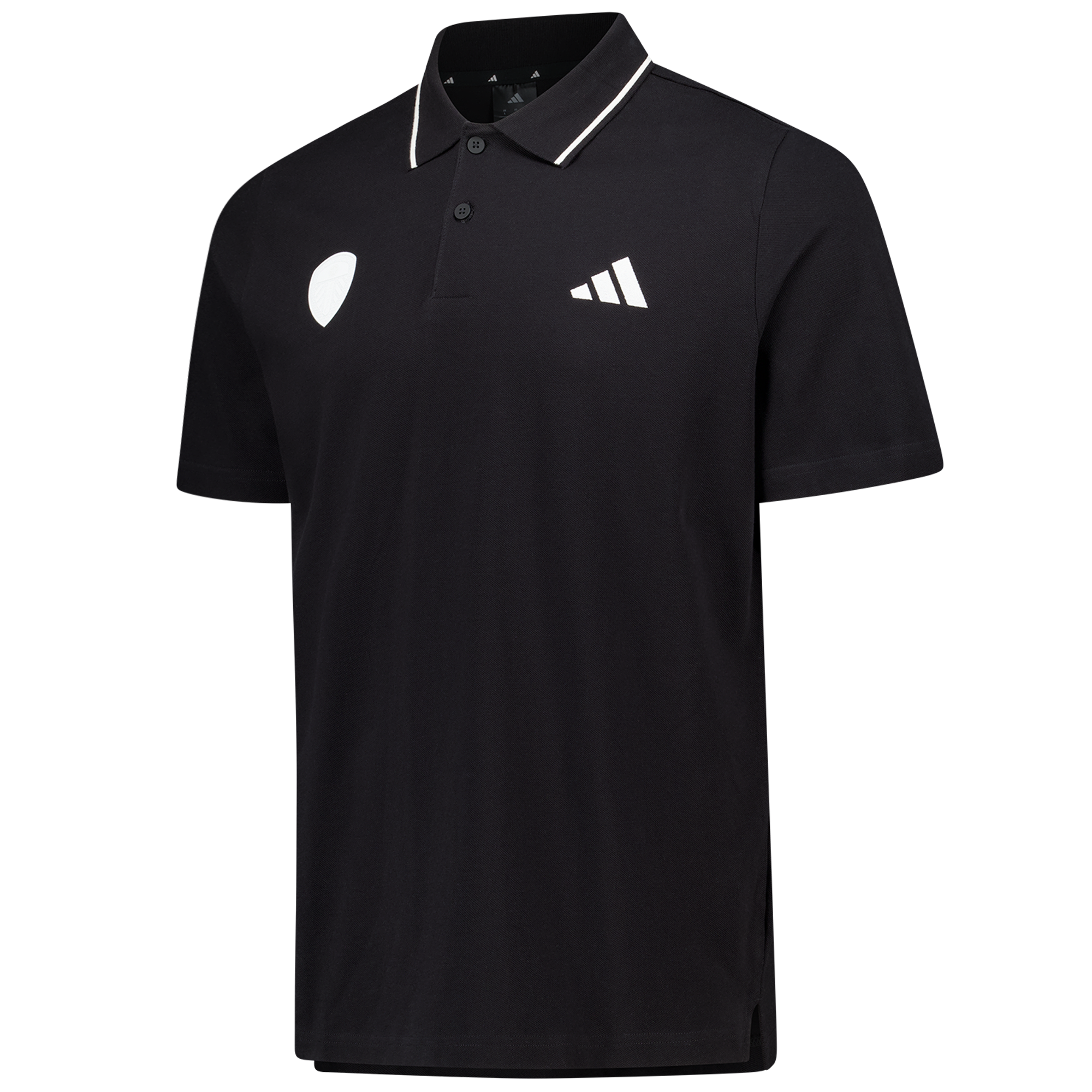 Leeds United adidas Pique Polo Shirt - Black, , rebel_hi-res