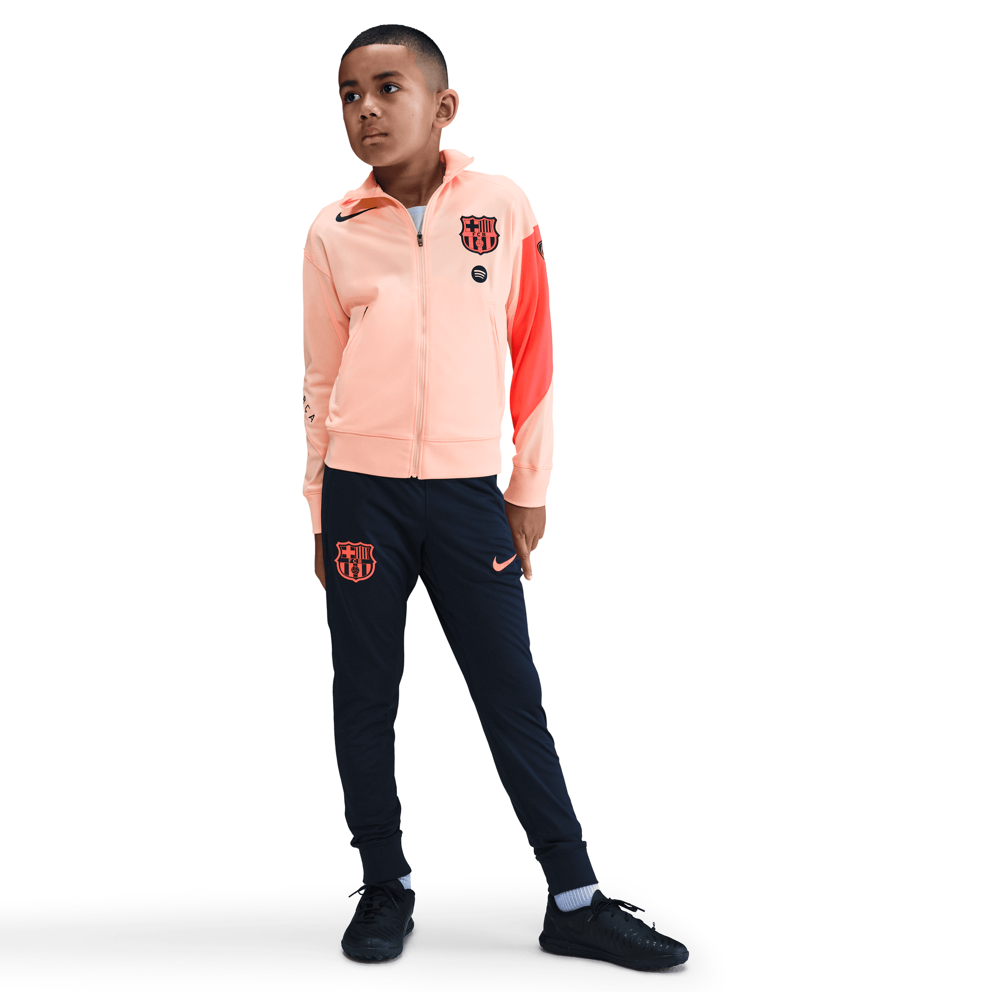 Barcelona Nike Strike Training Tracksuit - Crimson Tint - Kids