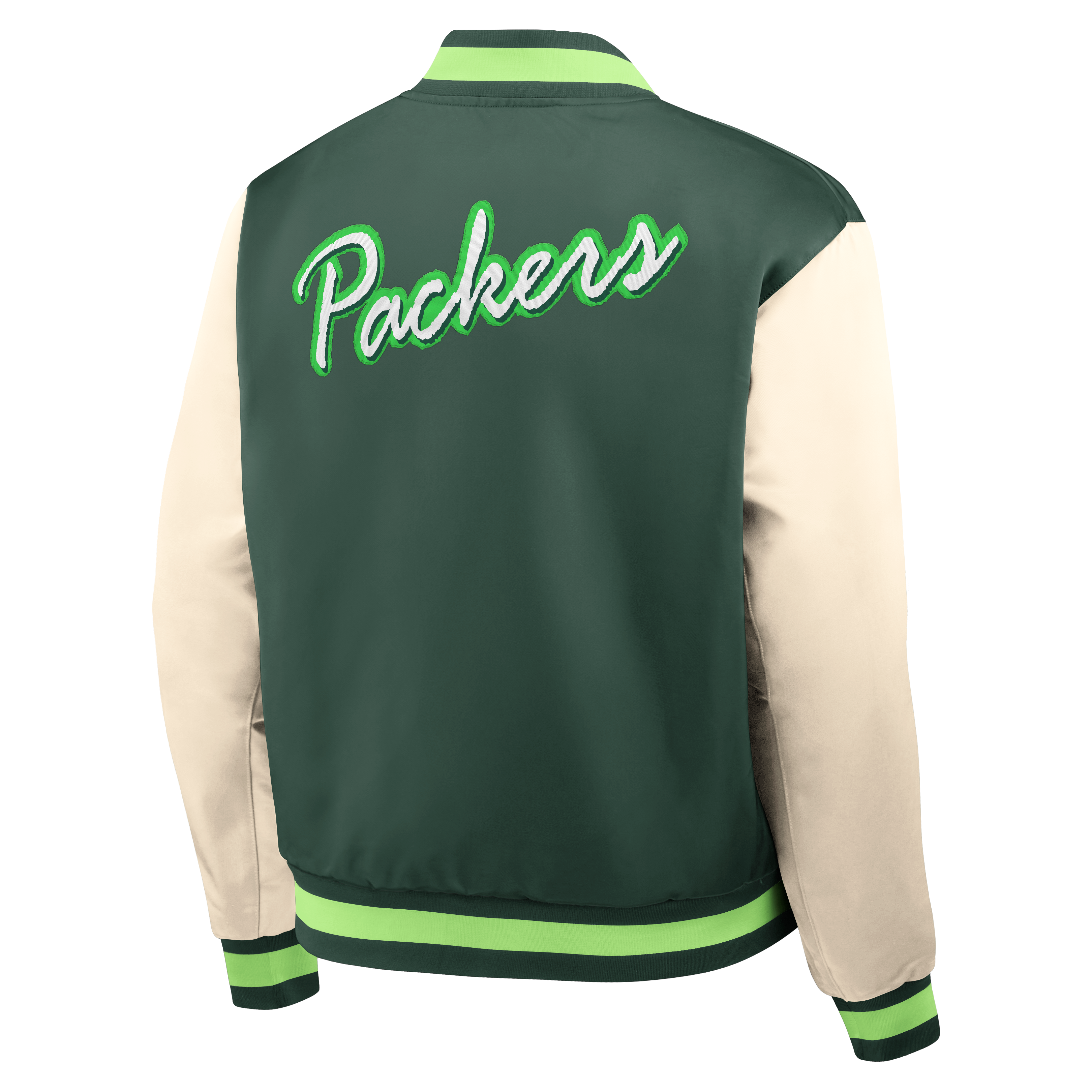 Green Bay Packers Nike Rewind Legacy Bomber Jacket - Mens, , rebel_hi-res