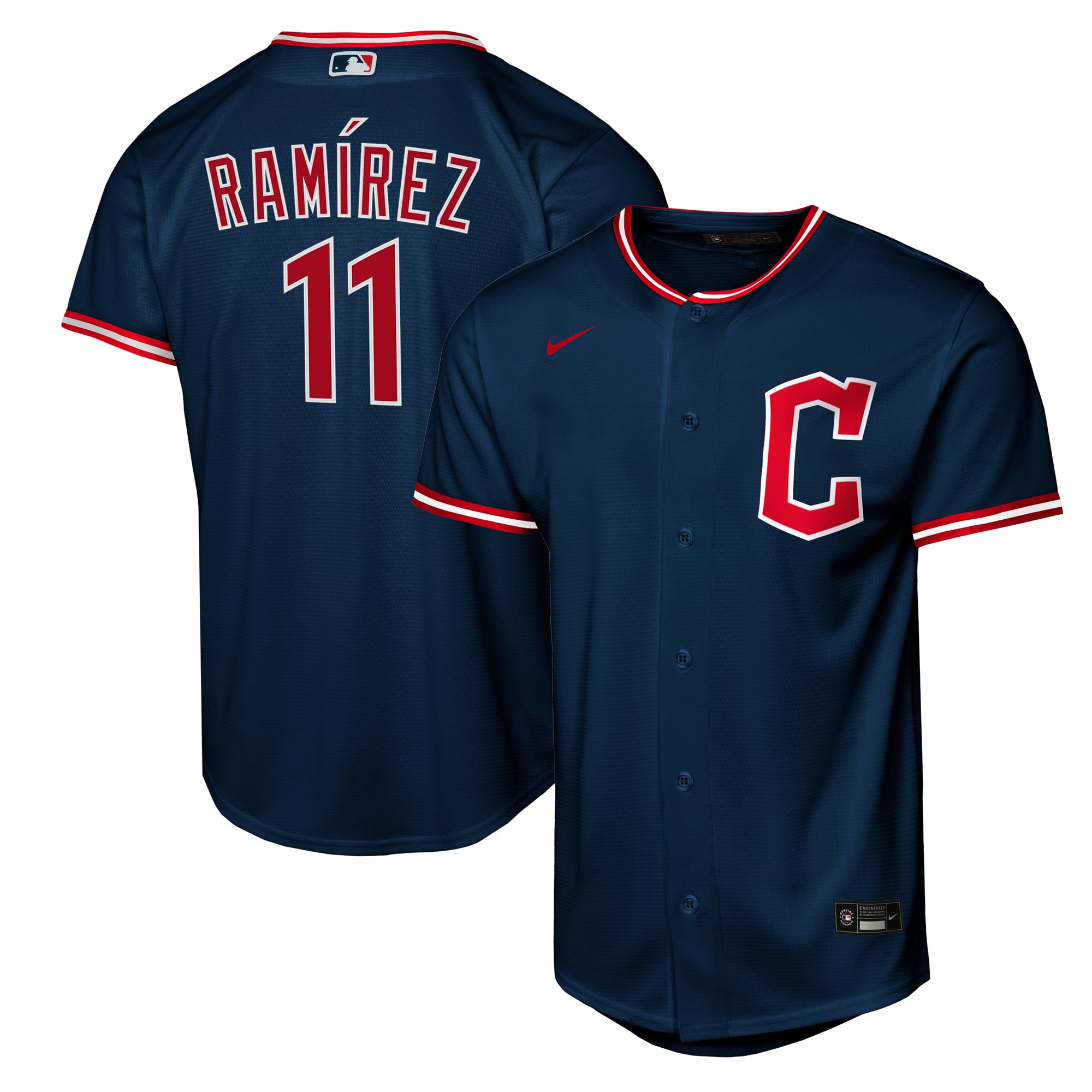 Cleveland Guardians Nike MLB Limited Alternate Jersey - Pitch Blue - Jose Ramírez - Youth