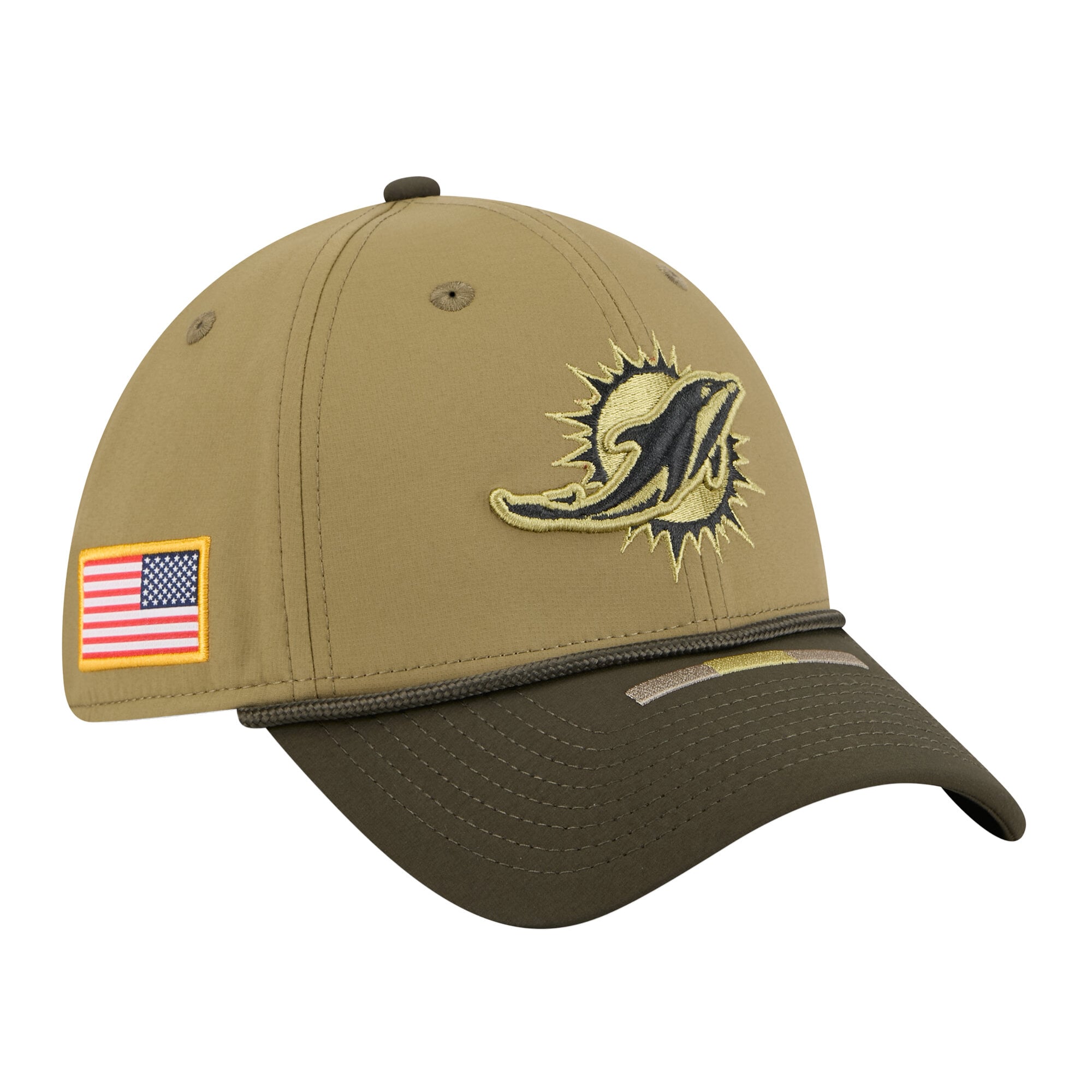 Miami Dolphins New Era 2025 Salute To Service 39THIRTY Cap, , rebel_hi-res