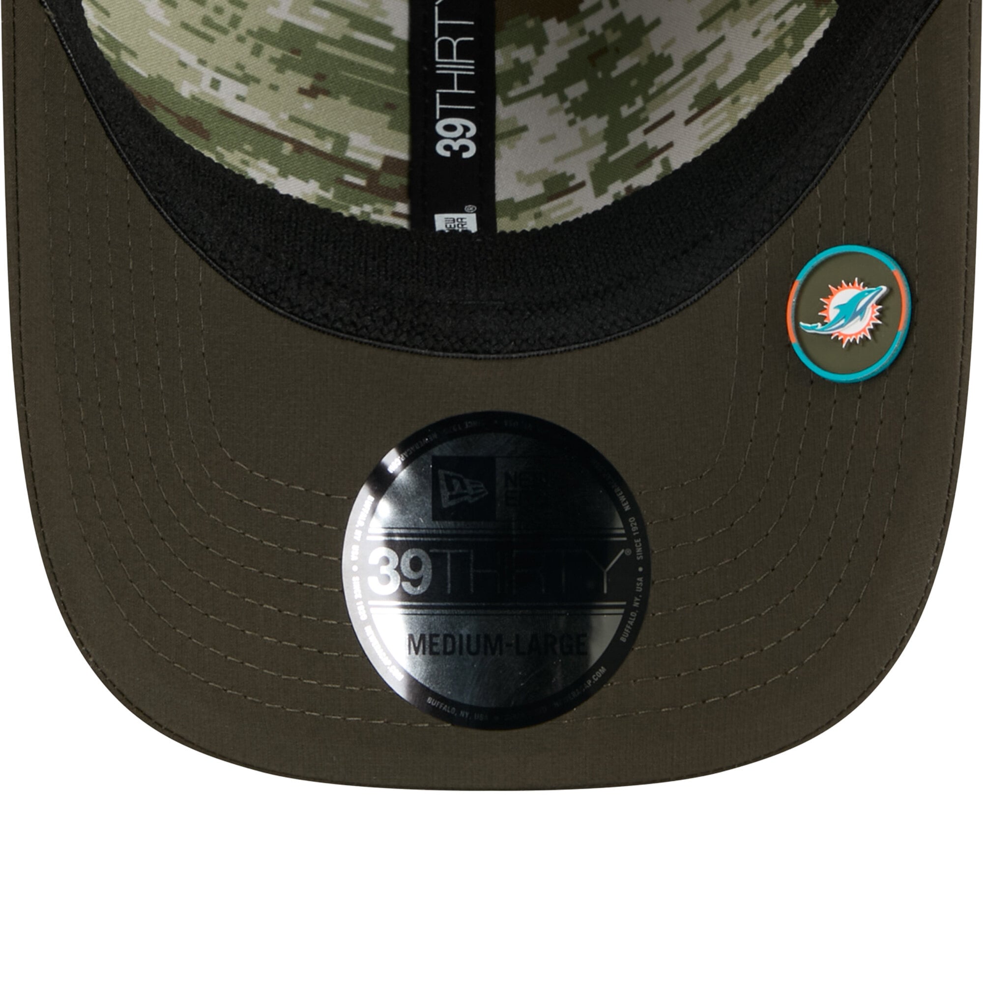 Miami Dolphins New Era 2025 Salute To Service 39THIRTY Cap, , rebel_hi-res