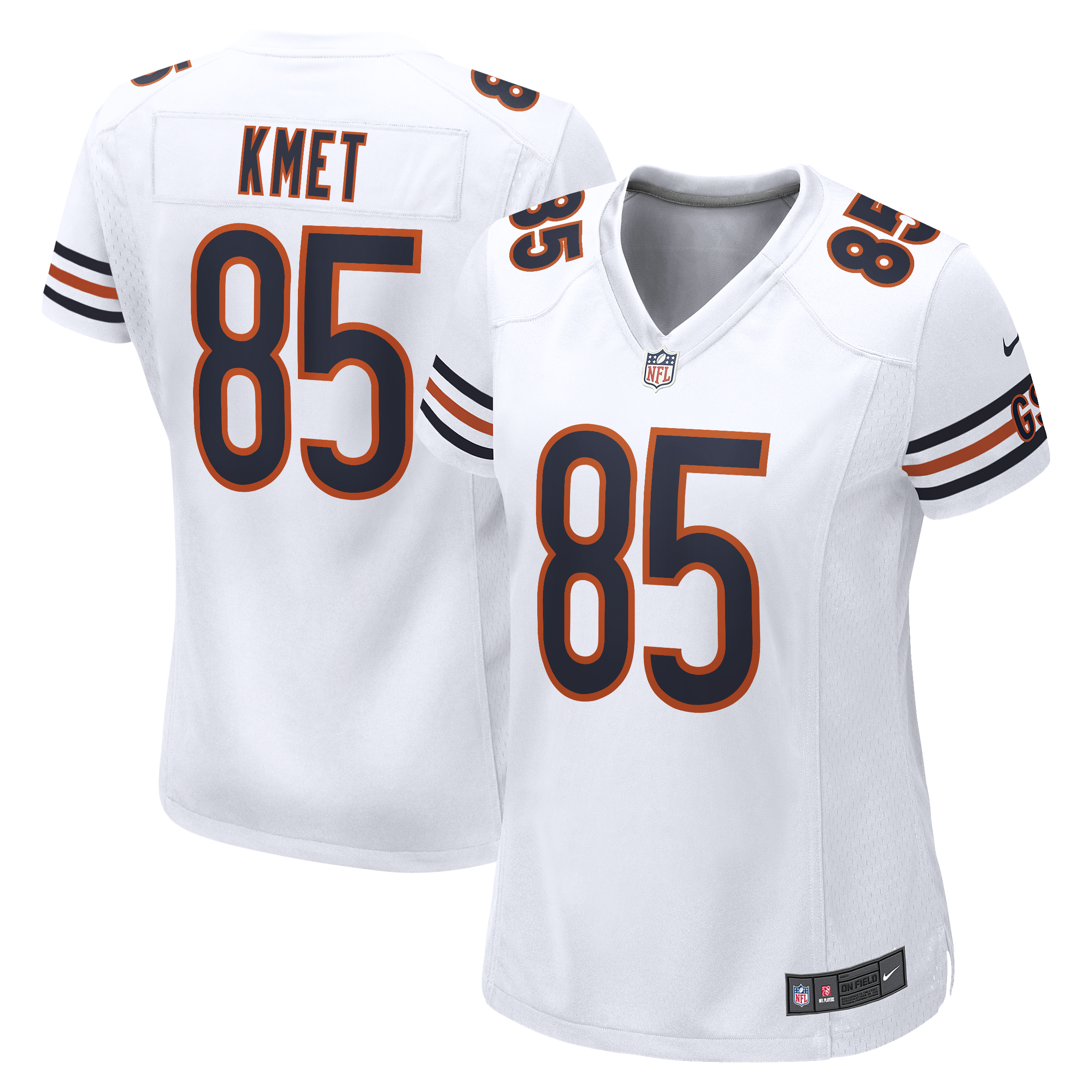 Chicago Bears Nike Road Game Jersey - White - Cole Kmet - Womens, , rebel_hi-res