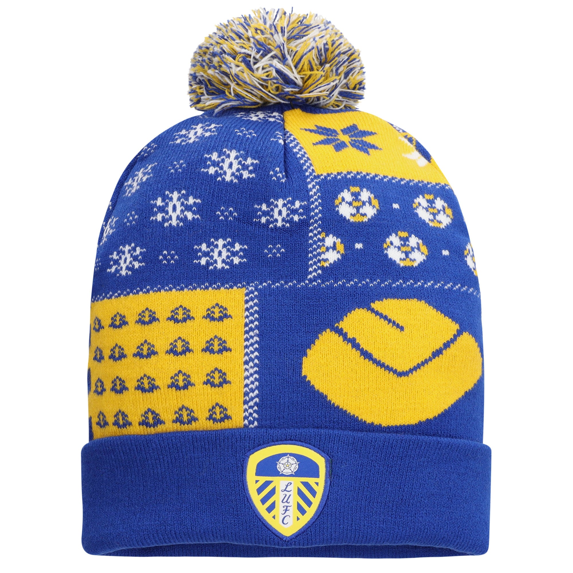 Leeds United Christmas Bobble Hat - Kids, , rebel_hi-res