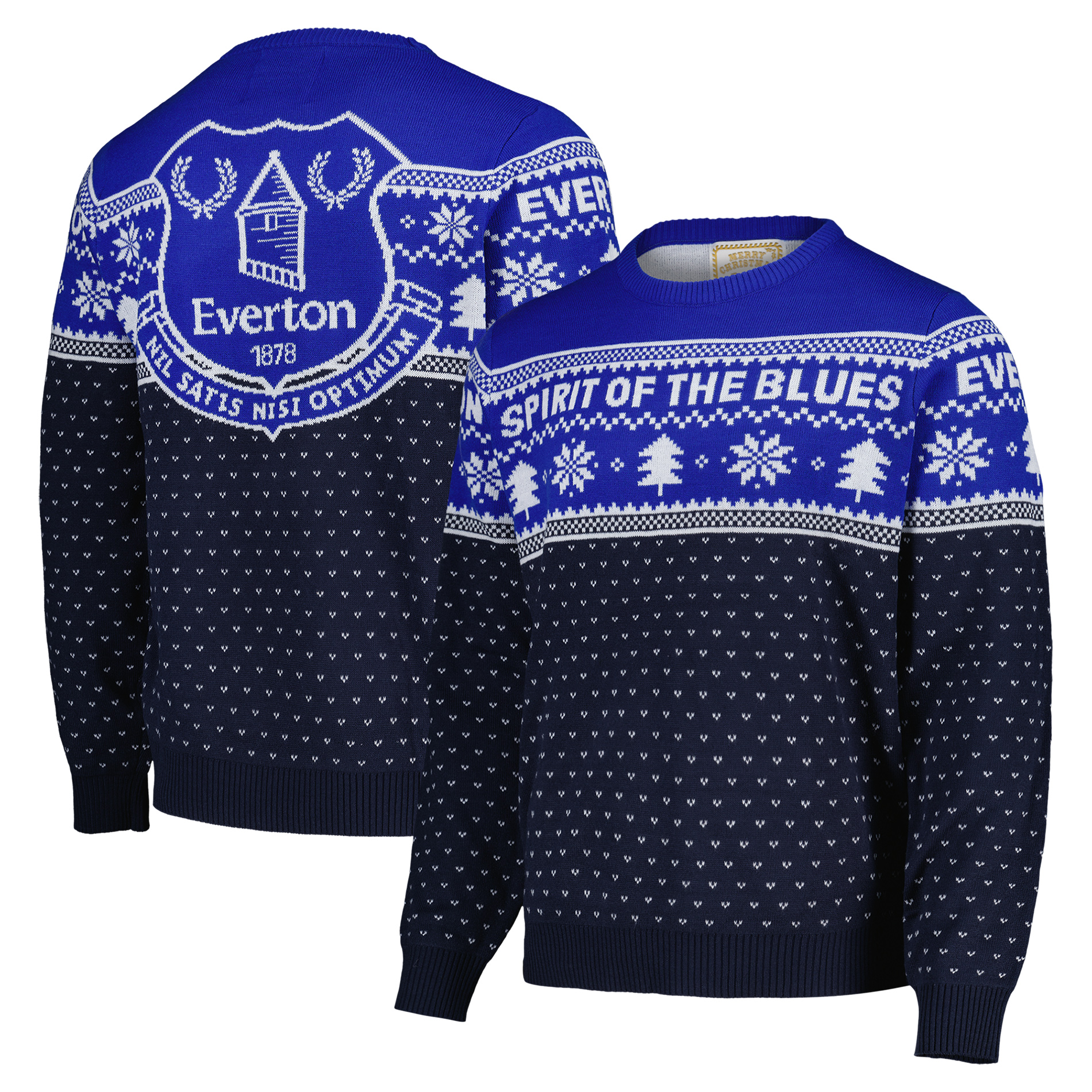 Everton Christmas Jumper - Royal/Navy - Adults, , rebel_hi-res