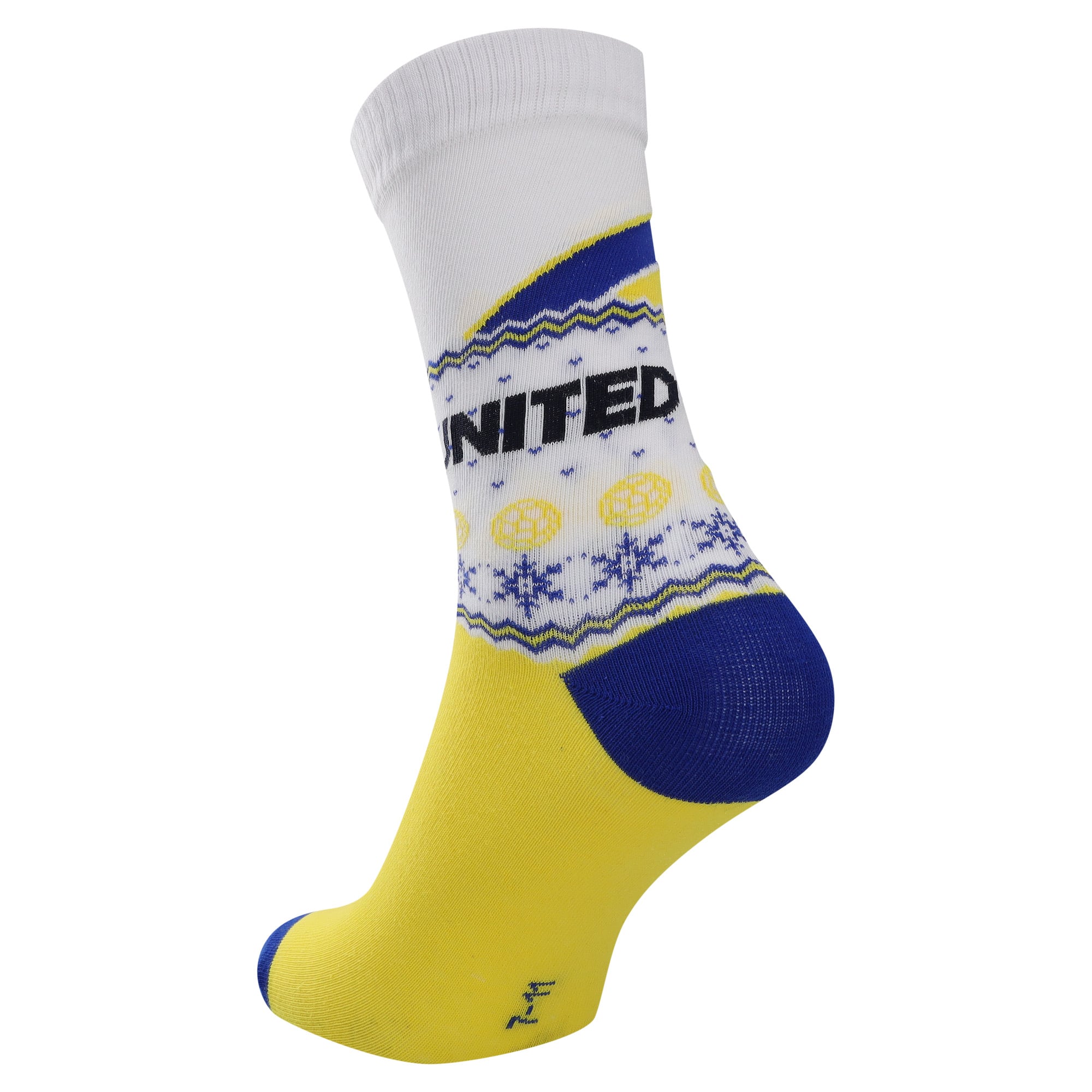 Leeds United Retro Christmas Socks - White - Adults, , rebel_hi-res