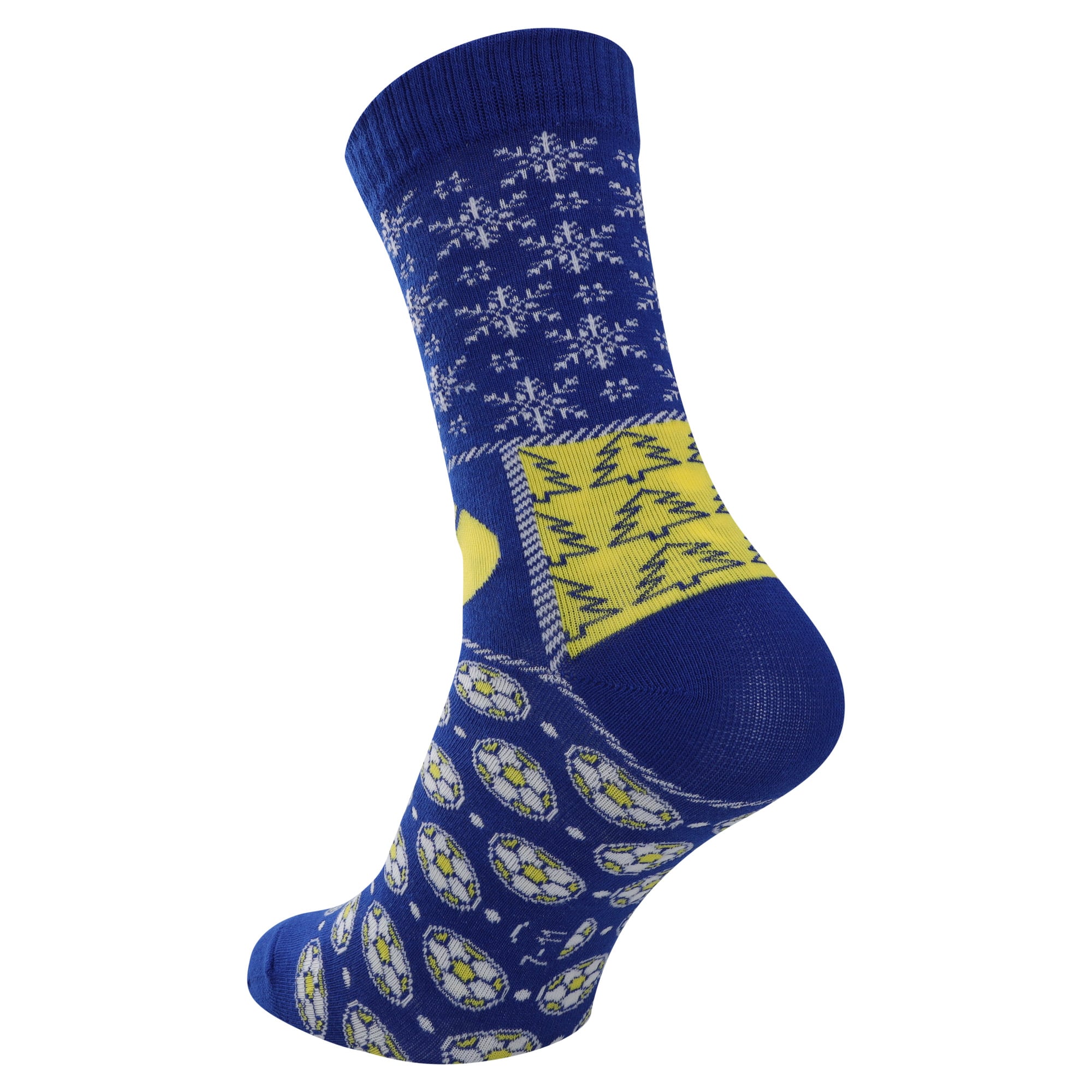 Leeds United Christmas Socks - Blue - Adults, , rebel_hi-res