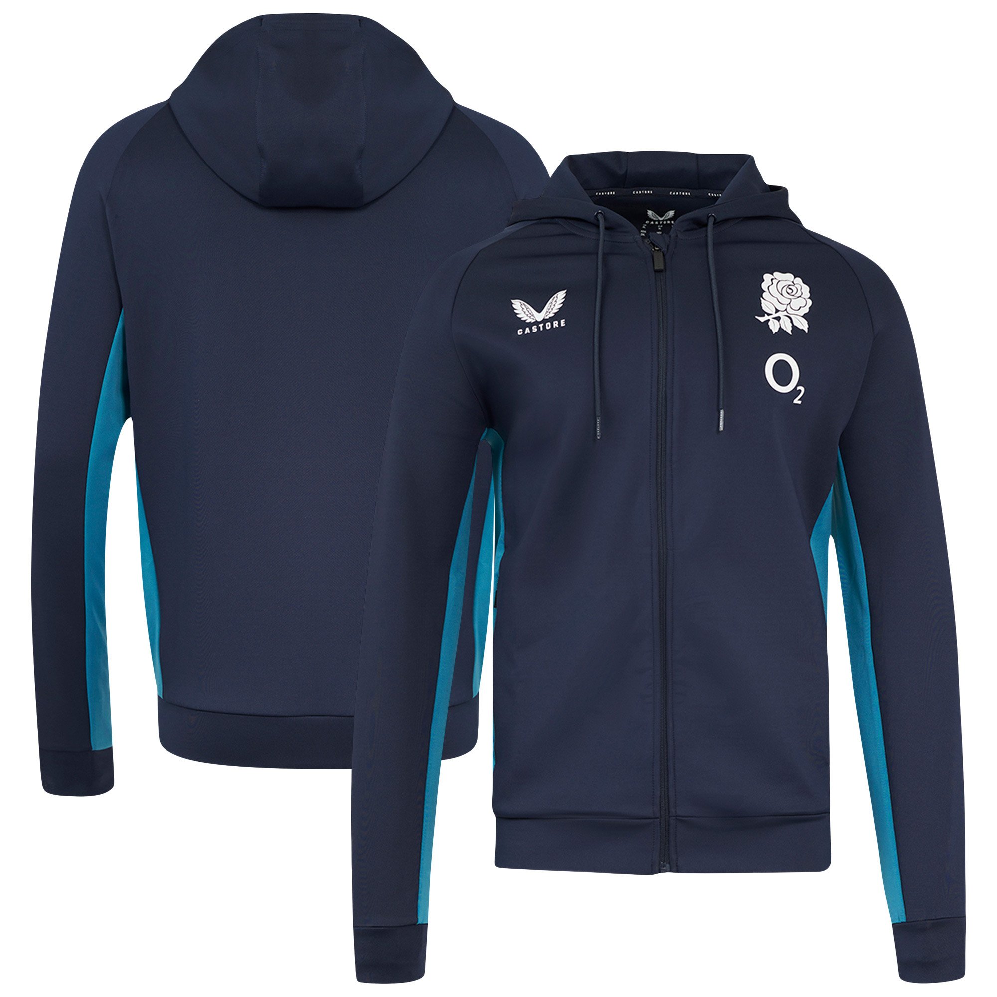 England Rugby Performance Full Zip Hoodie - Navy - Mens