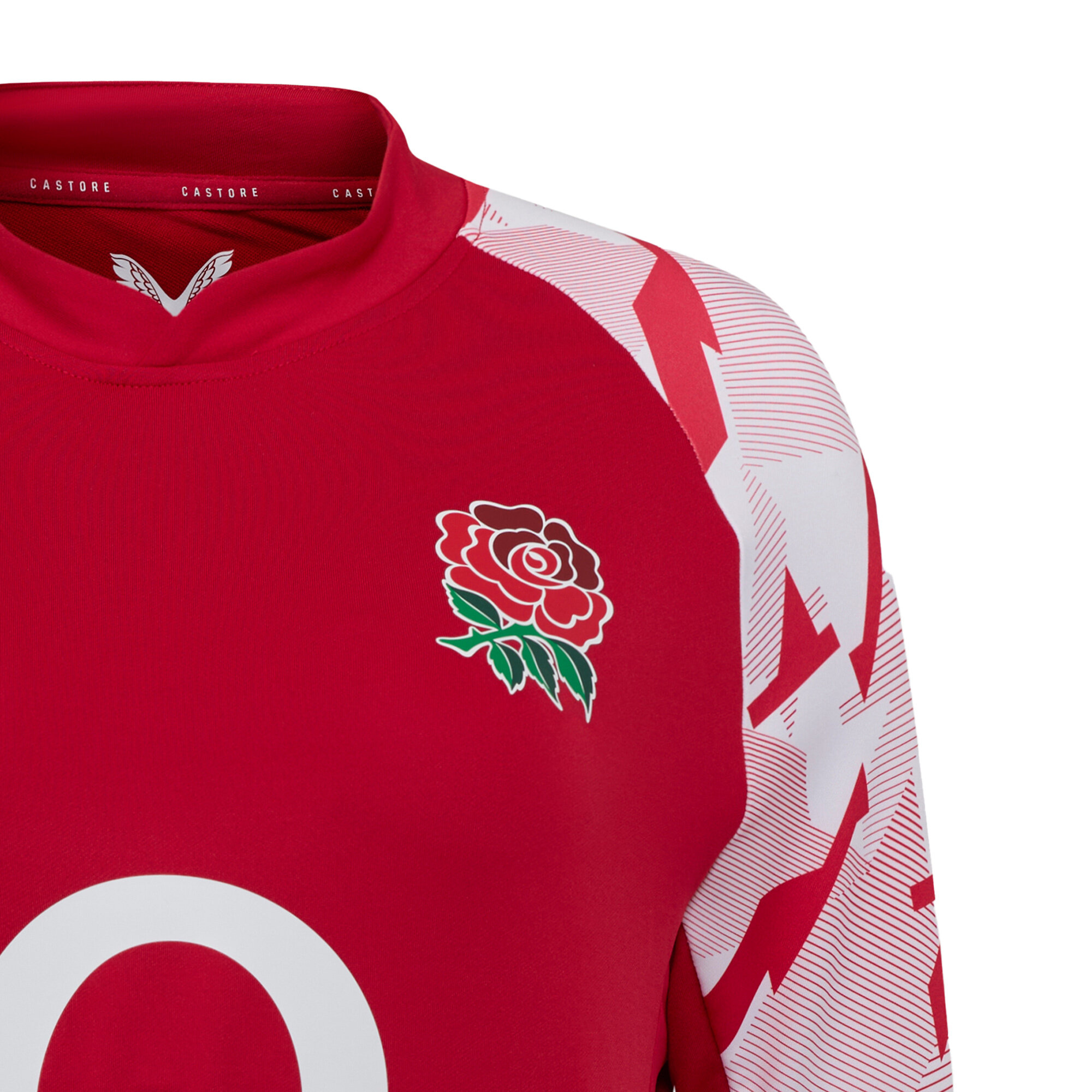 Red Roses Symbol Rugby Team England Rugby Red Roses Pre Match Drill Top - Red - Womens | Rebel Sport