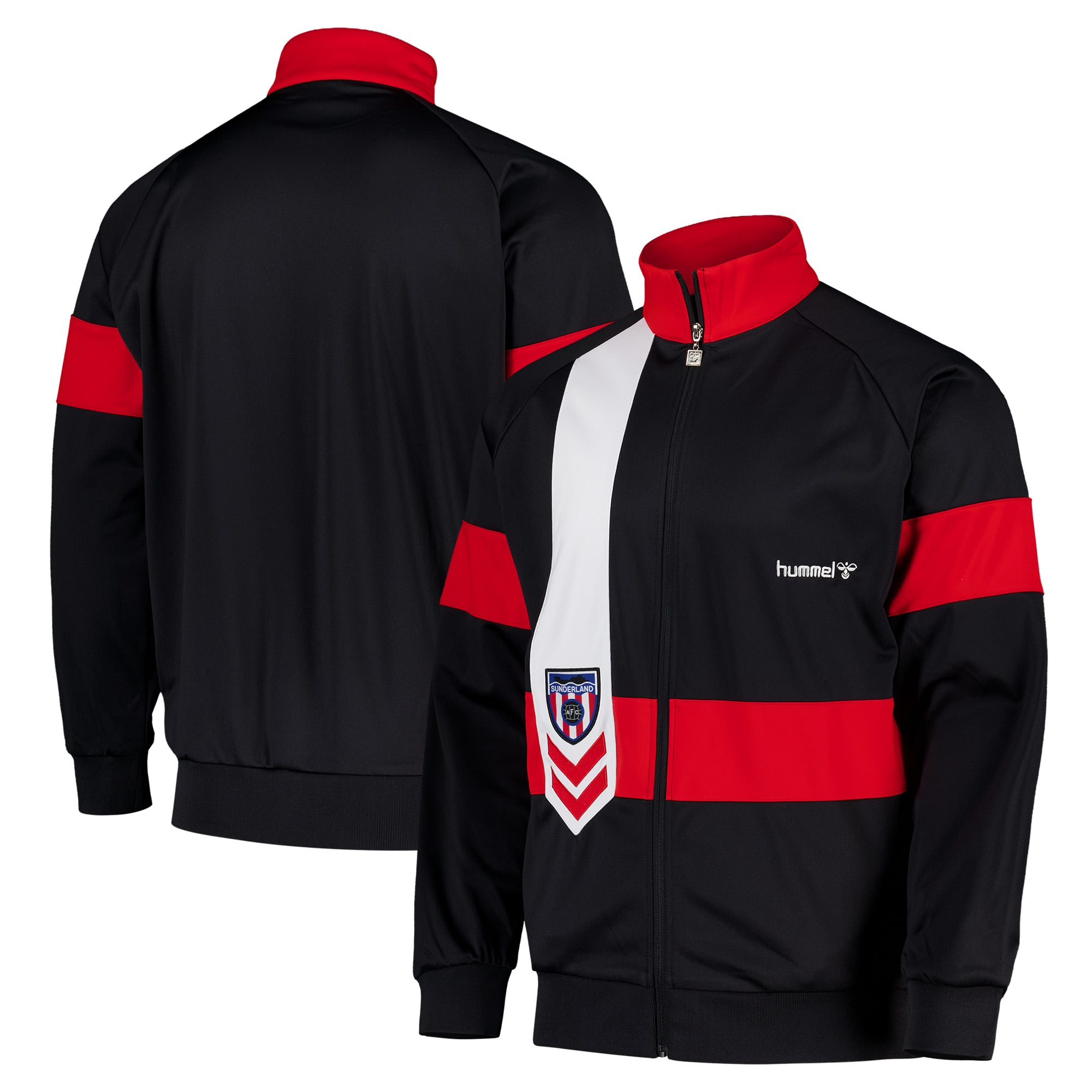 Sunderland Hummel 1989-90 Retro Home Track Jacket - Black