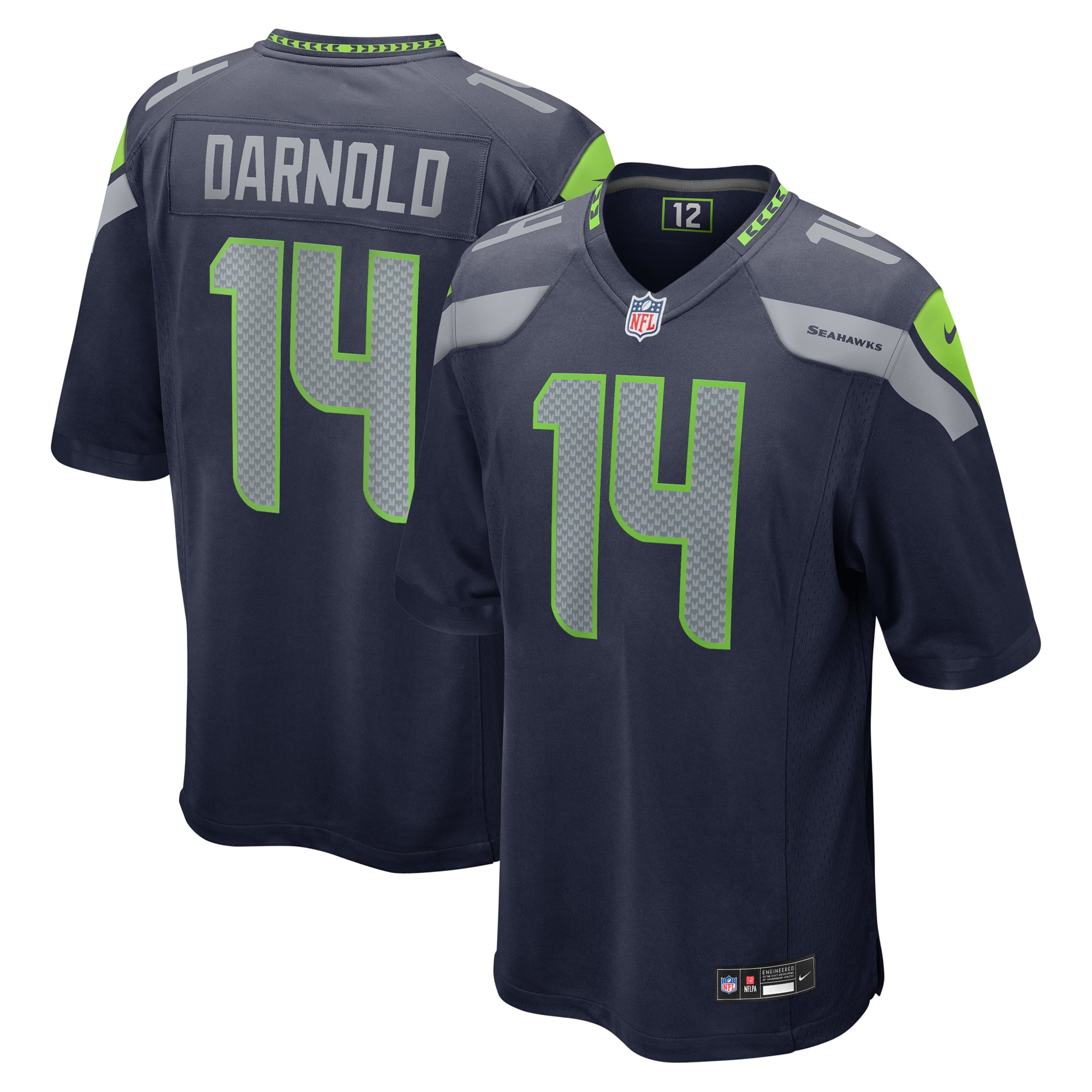 Seattle Seahawks Nike Game Jersey - College Navy - Sam Darnold - Mens