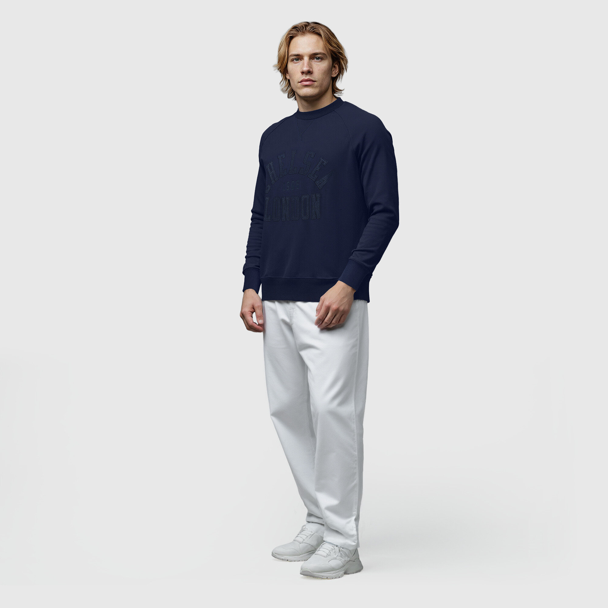 Chelsea Varsity Raglan Sweater - Navy, , rebel_hi-res