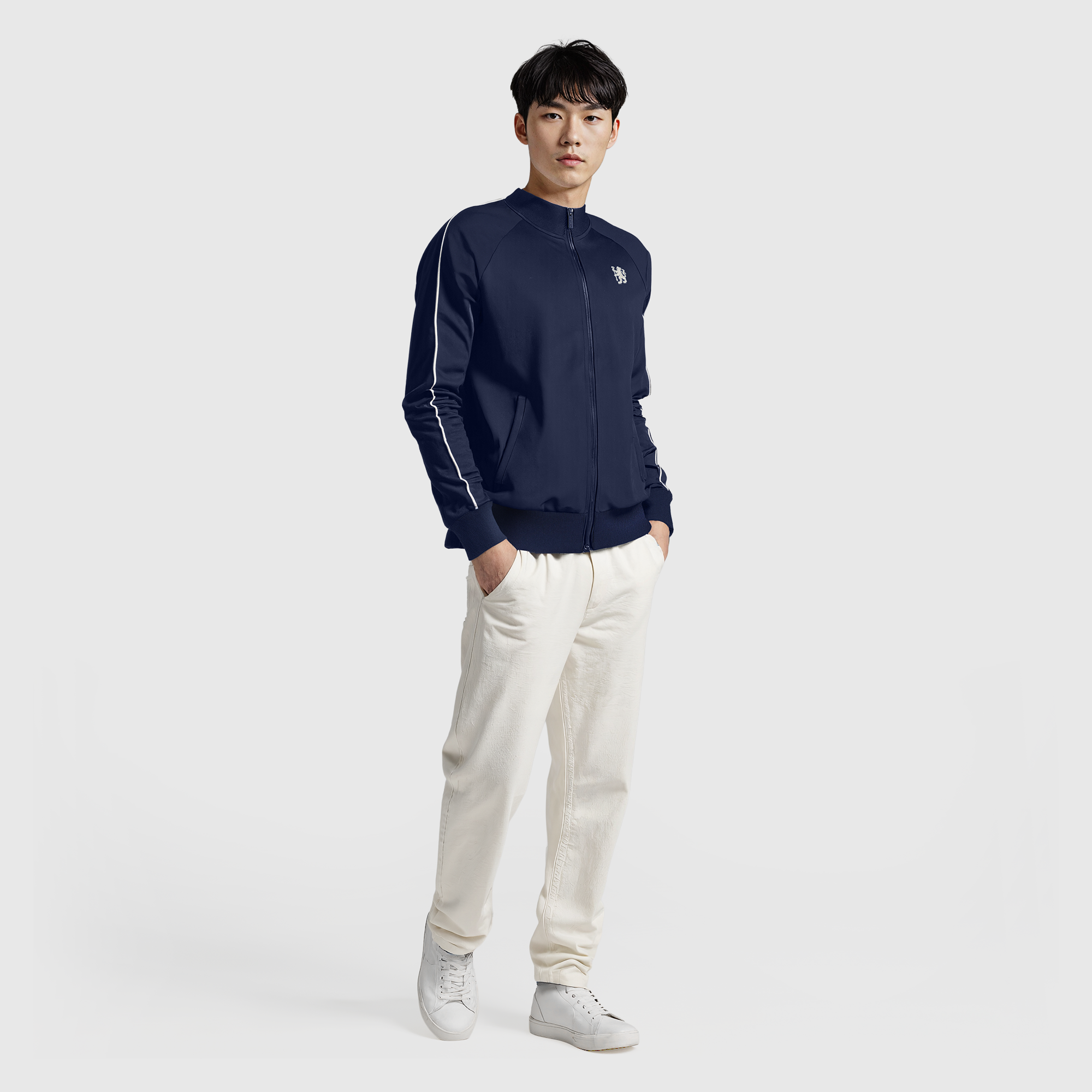 Chelsea Varsity Track Jacket - Navy, , rebel_hi-res