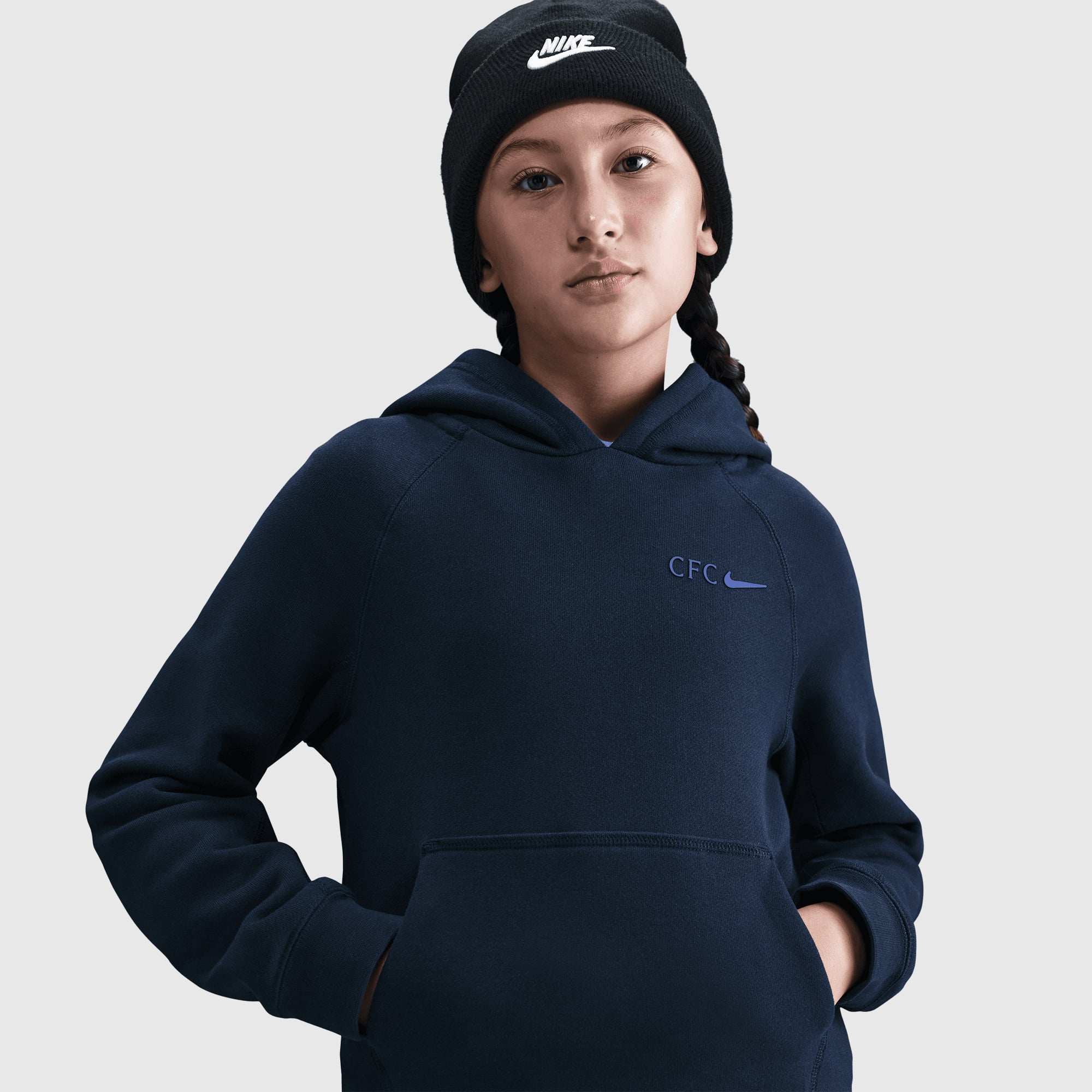 Chelsea Nike Air Hoodie - Obsidian - Kids