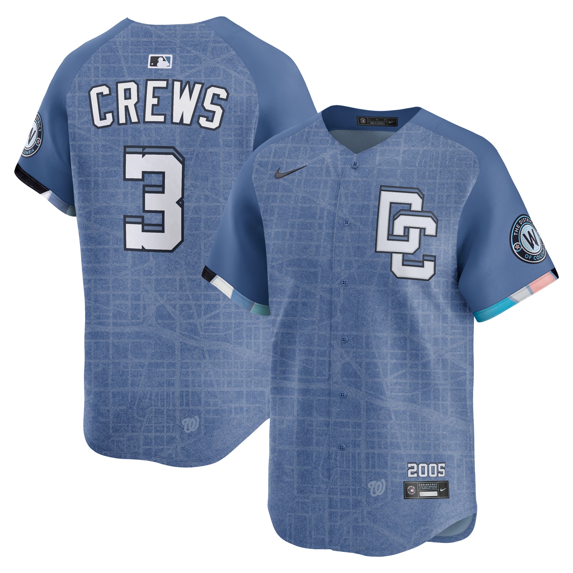 Washington Nationals Nike MLB Limited City Connect Jersey - Blue - Dylan Crews - Mens