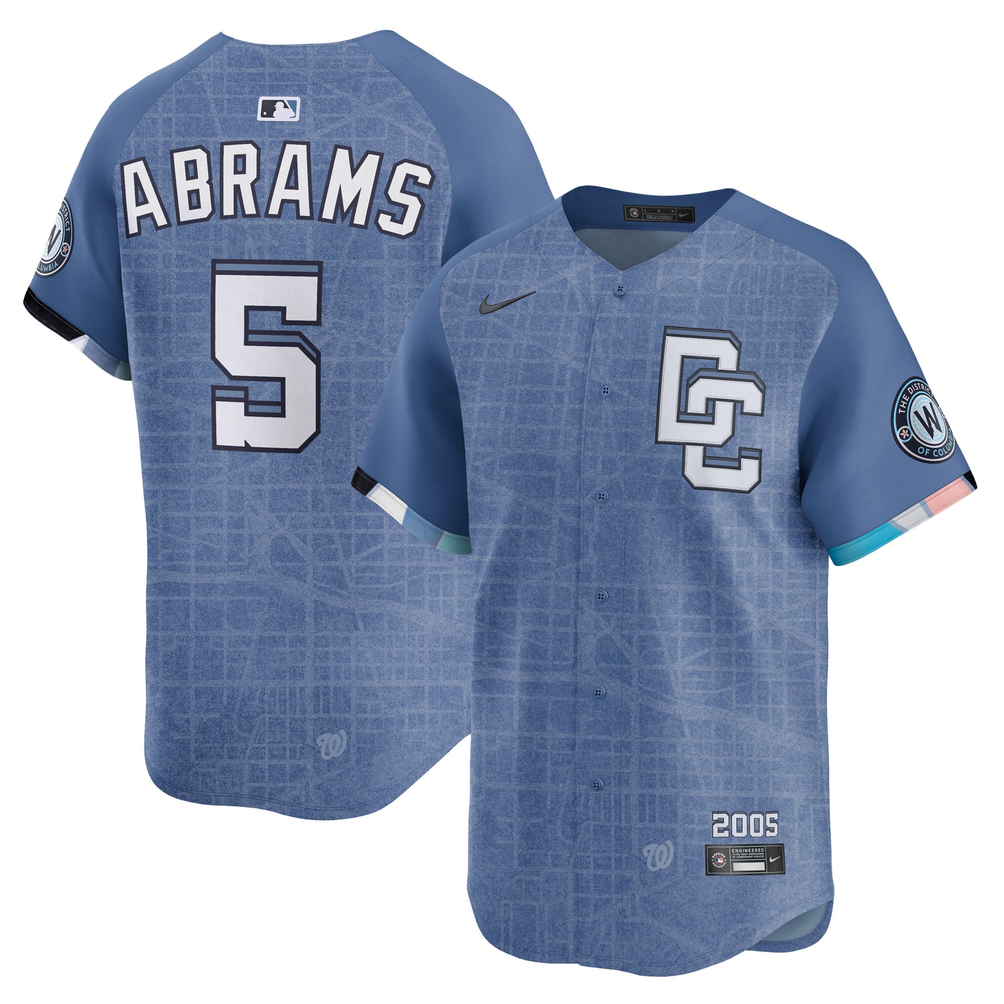 Washington Nationals Nike MLB Limited City Connect Jersey - Blue - C.J. Abrams - Mens