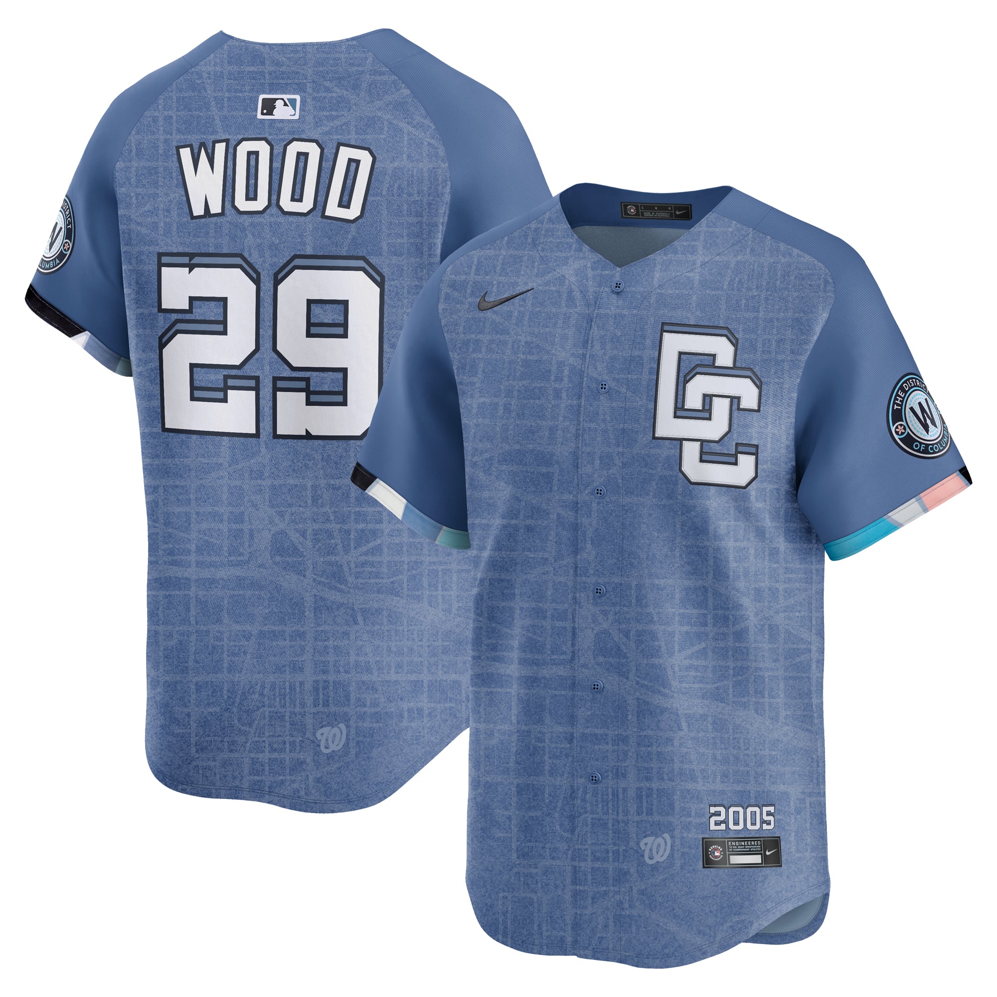Washington Nationals Nike MLB Limited City Connect Jersey - Blue - James Wood - Mens
