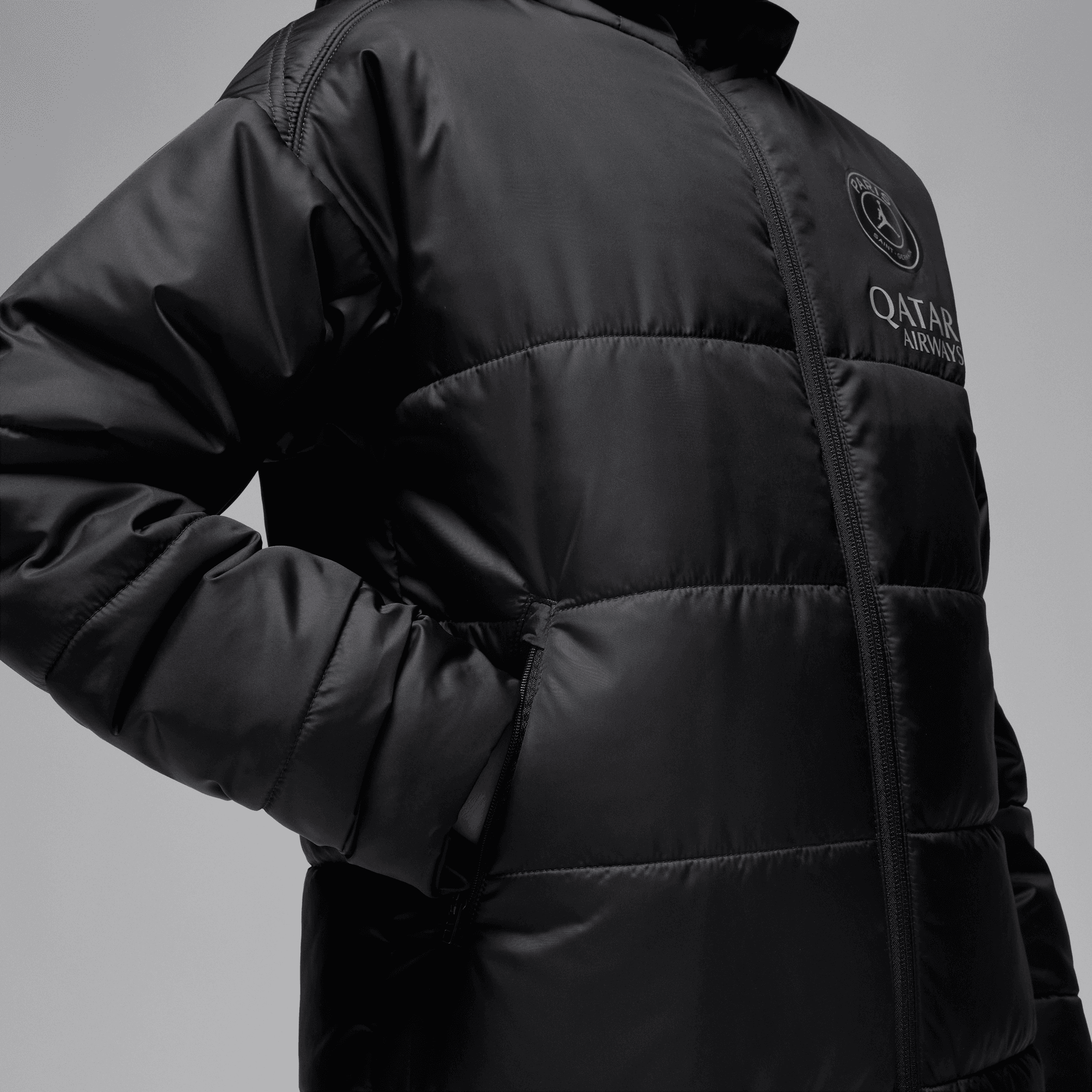 PSG Jordan Academy Pro Therma Fit Down Jacket - Black - Kids, , rebel_hi-res