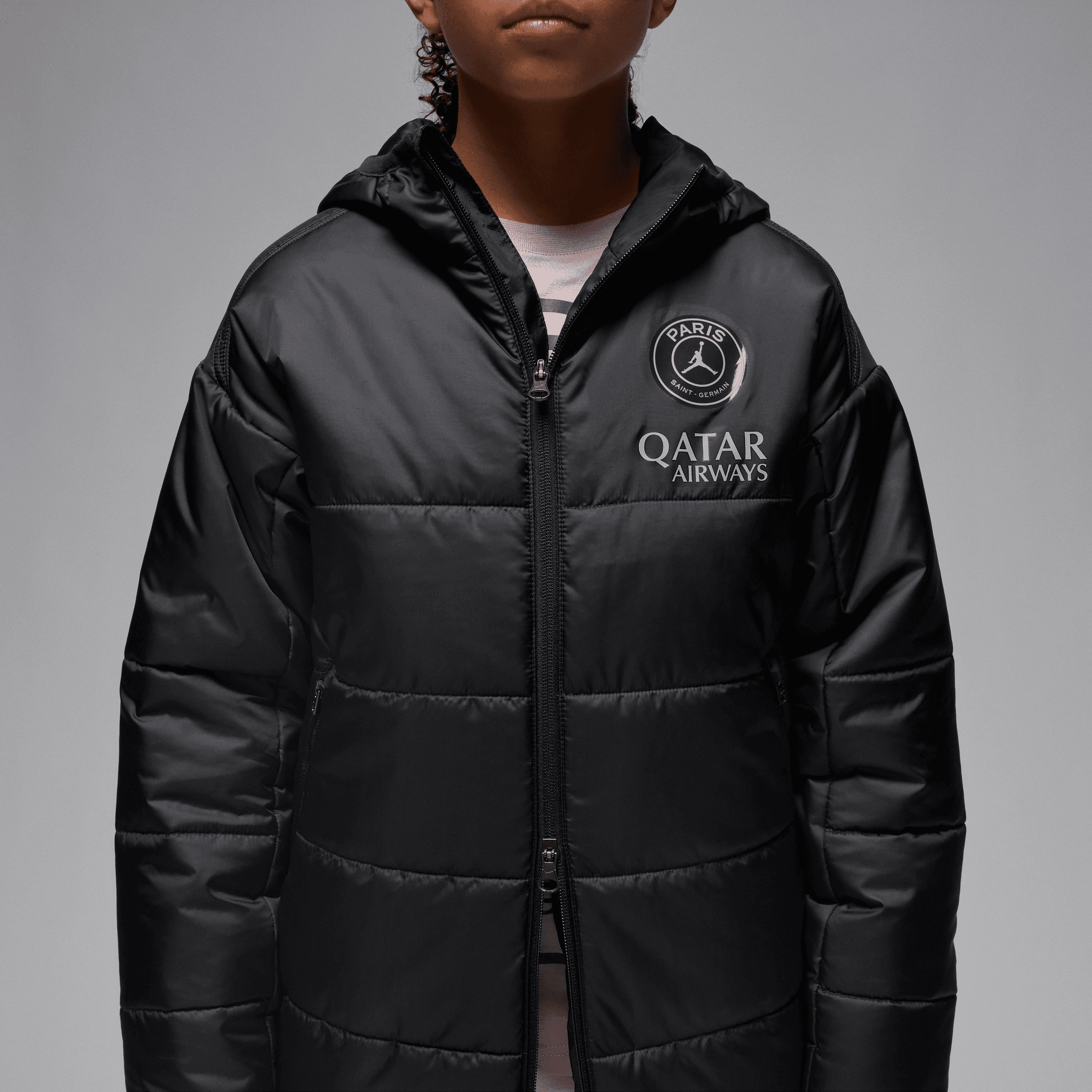 PSG Jordan Academy Pro Therma Fit Down Jacket - Black - Kids, , rebel_hi-res