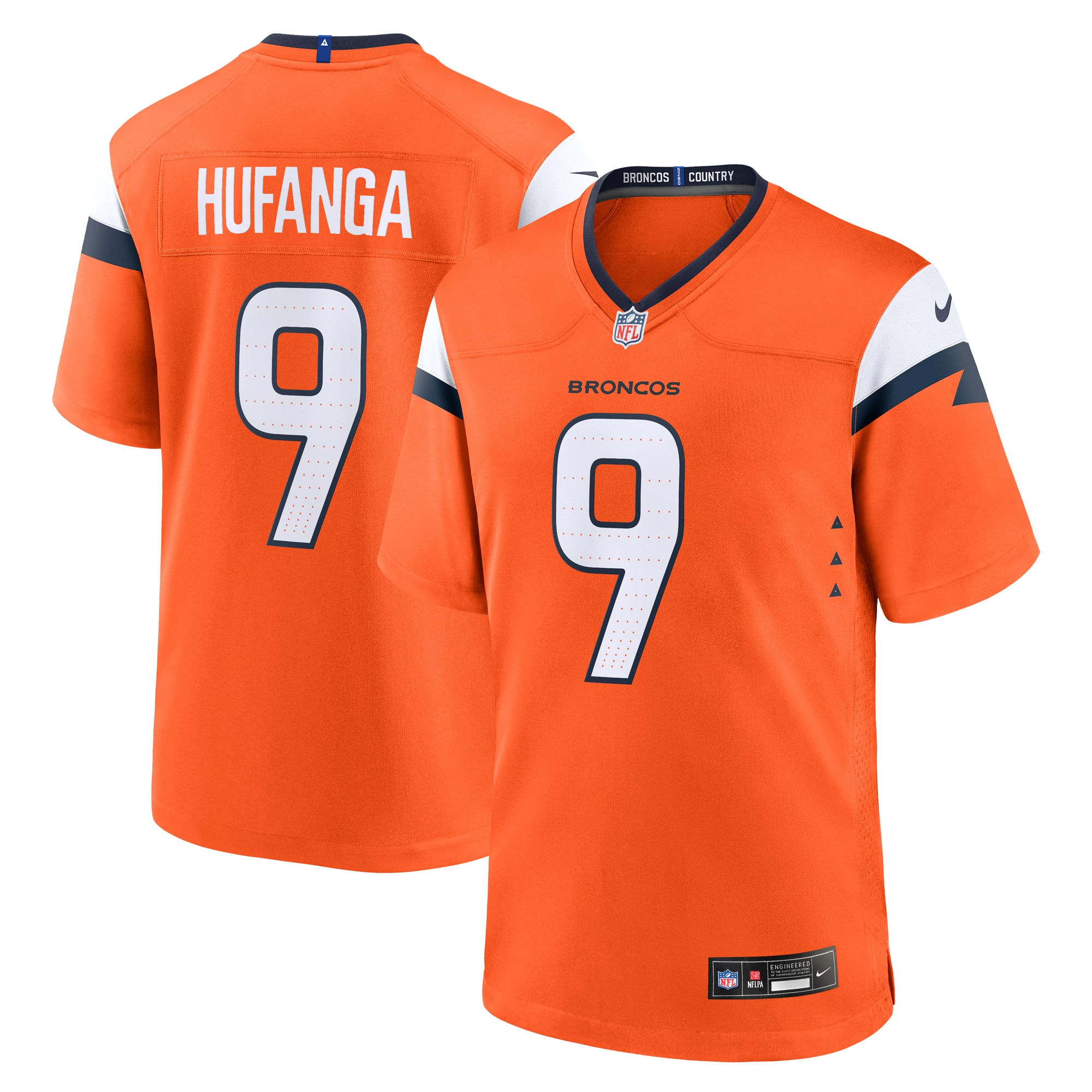 Denver Broncos Nike Home Game Jersey - Orange - Talanoa Hufanga - Mens