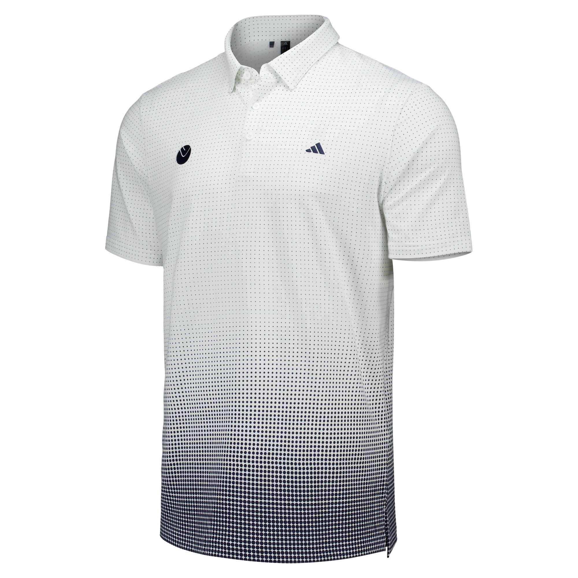 Leeds United adidas Golf Go To Printed Polo - White, , rebel_hi-res