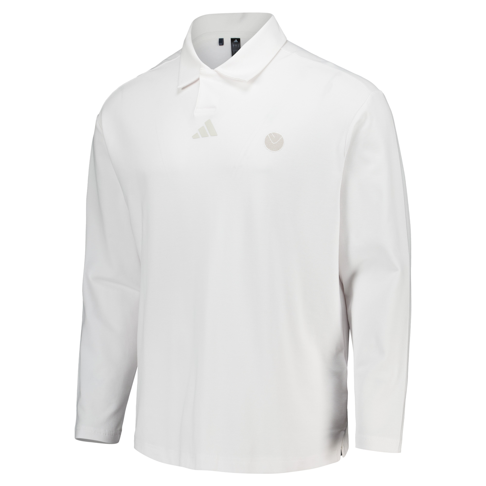 Leeds United adidas Golf Beyond The Course Polo - White - Long Sleeve, , rebel_hi-res