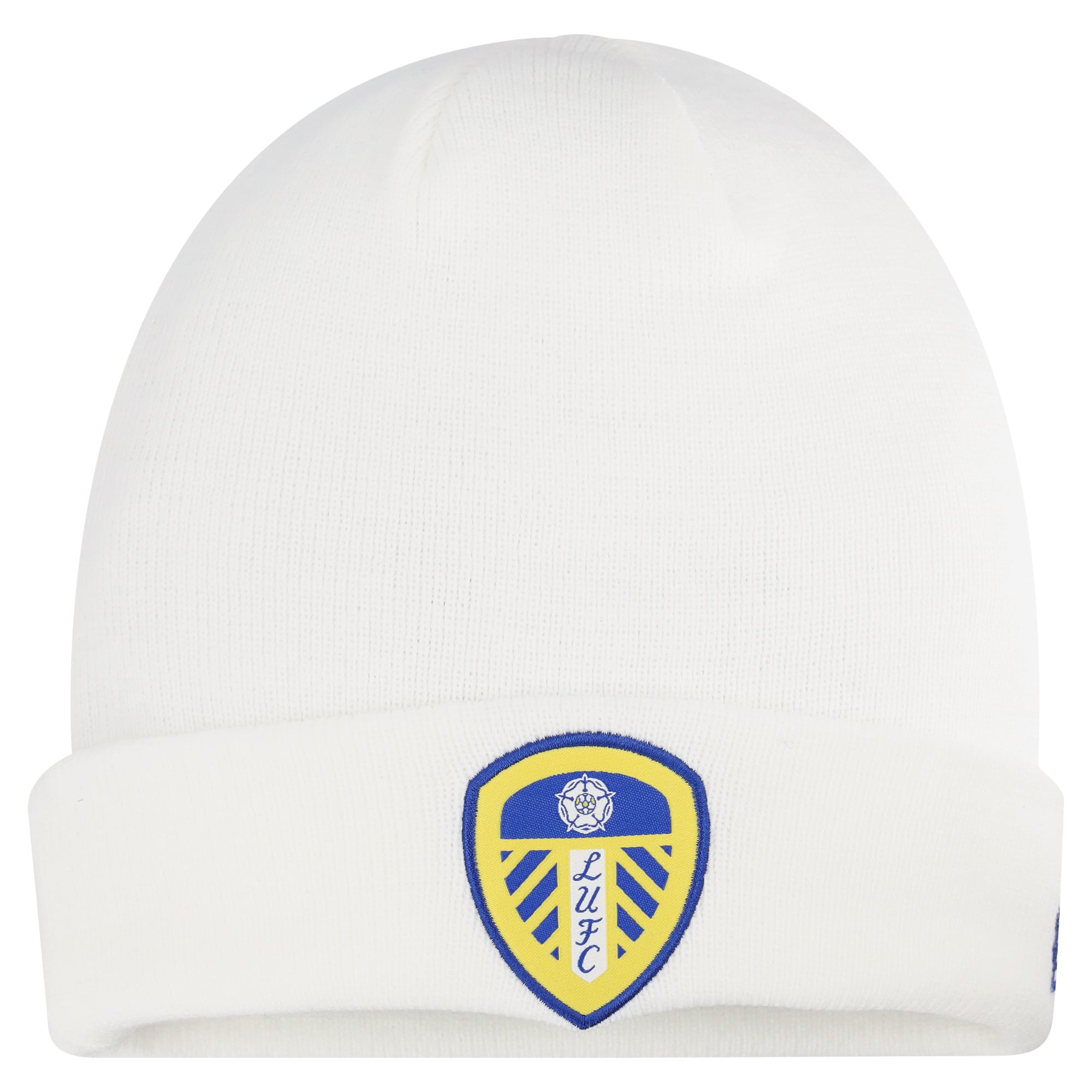 Leeds United New Era Core Cuff Beanie - White - Unisex, , rebel_hi-res
