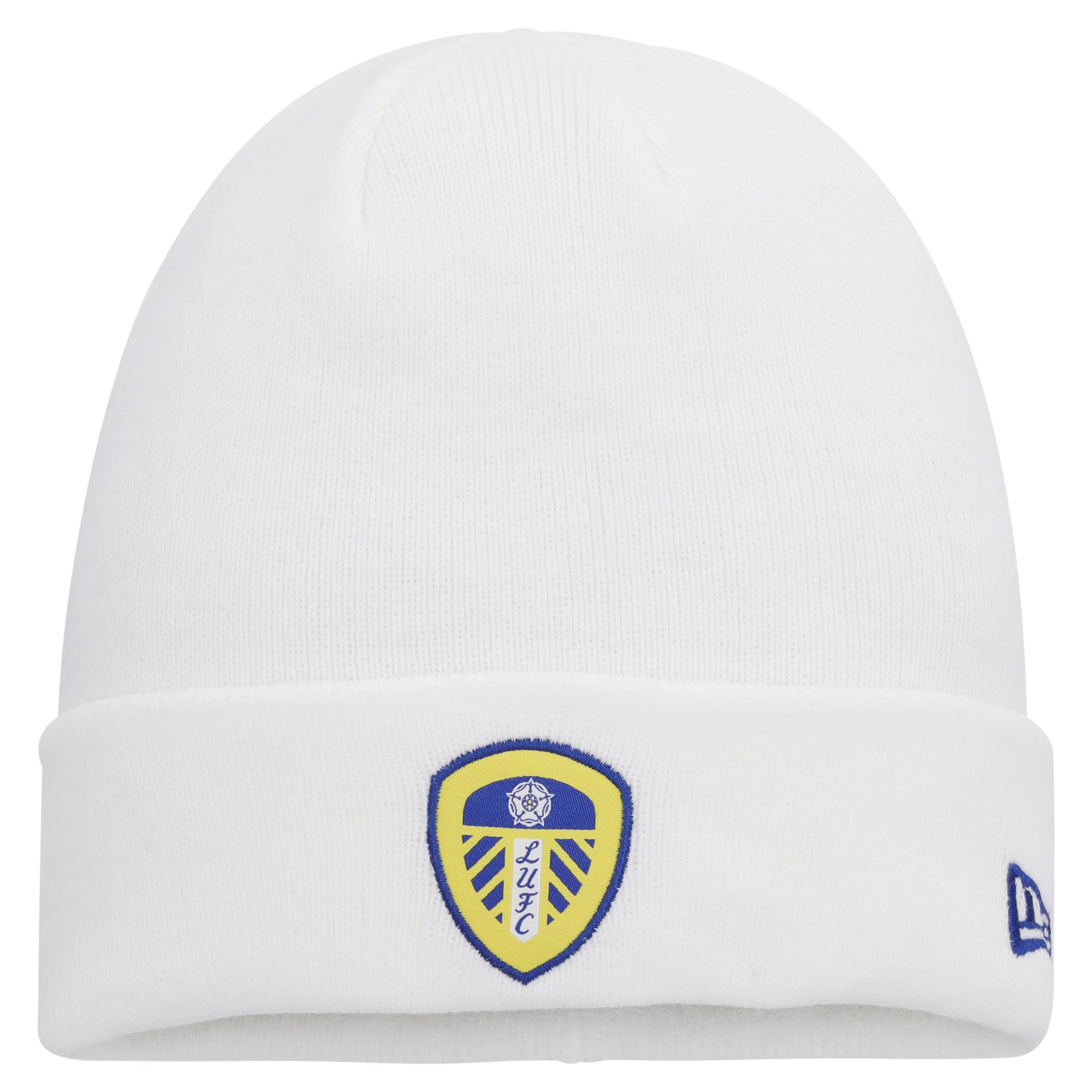 Leeds United New Era Core Cuff Beanie - White - Unisex, , rebel_hi-res
