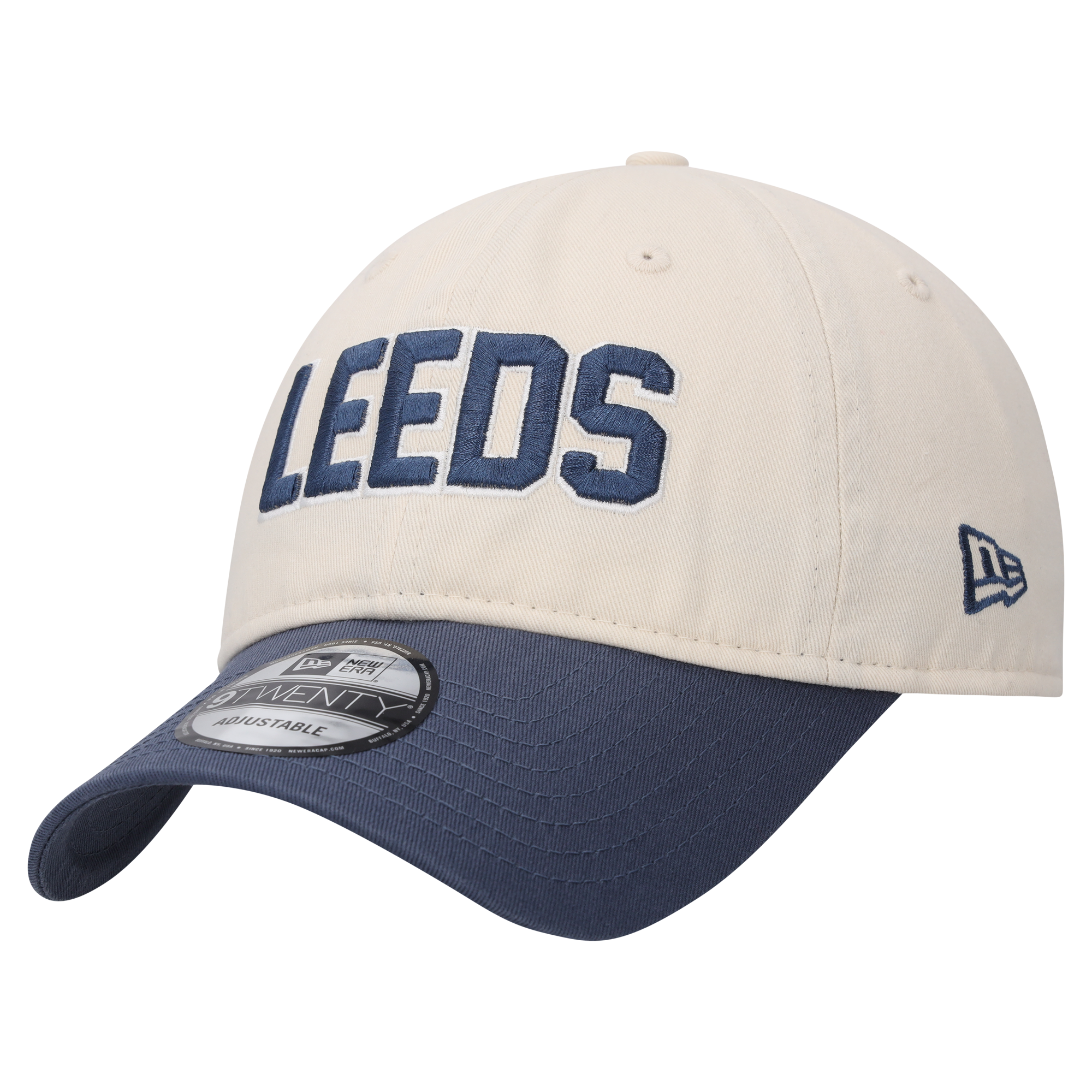 Leeds United New Era Seasonal Script 9TWENTY - Light Cream - Unisex, , rebel_hi-res