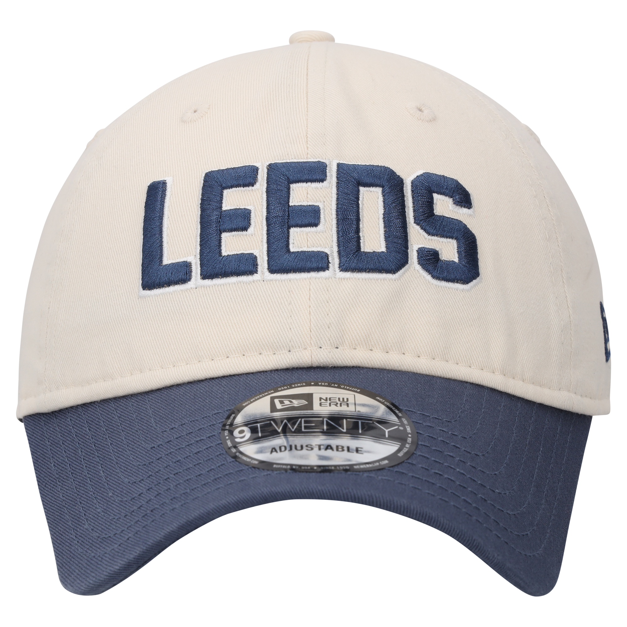 Leeds United New Era Seasonal Script 9TWENTY - Light Cream - Unisex, , rebel_hi-res
