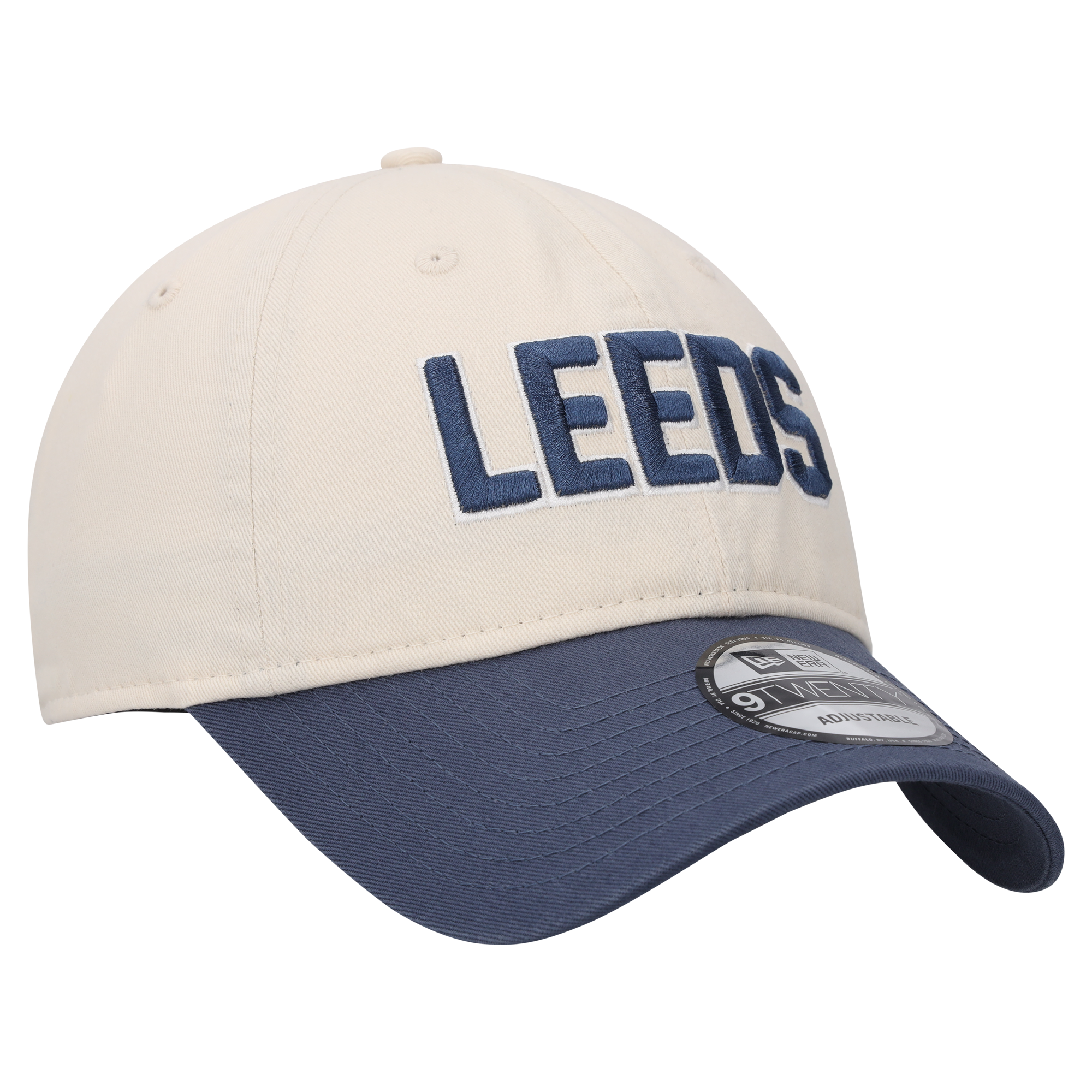 Leeds United New Era Seasonal Script 9TWENTY - Light Cream - Unisex, , rebel_hi-res
