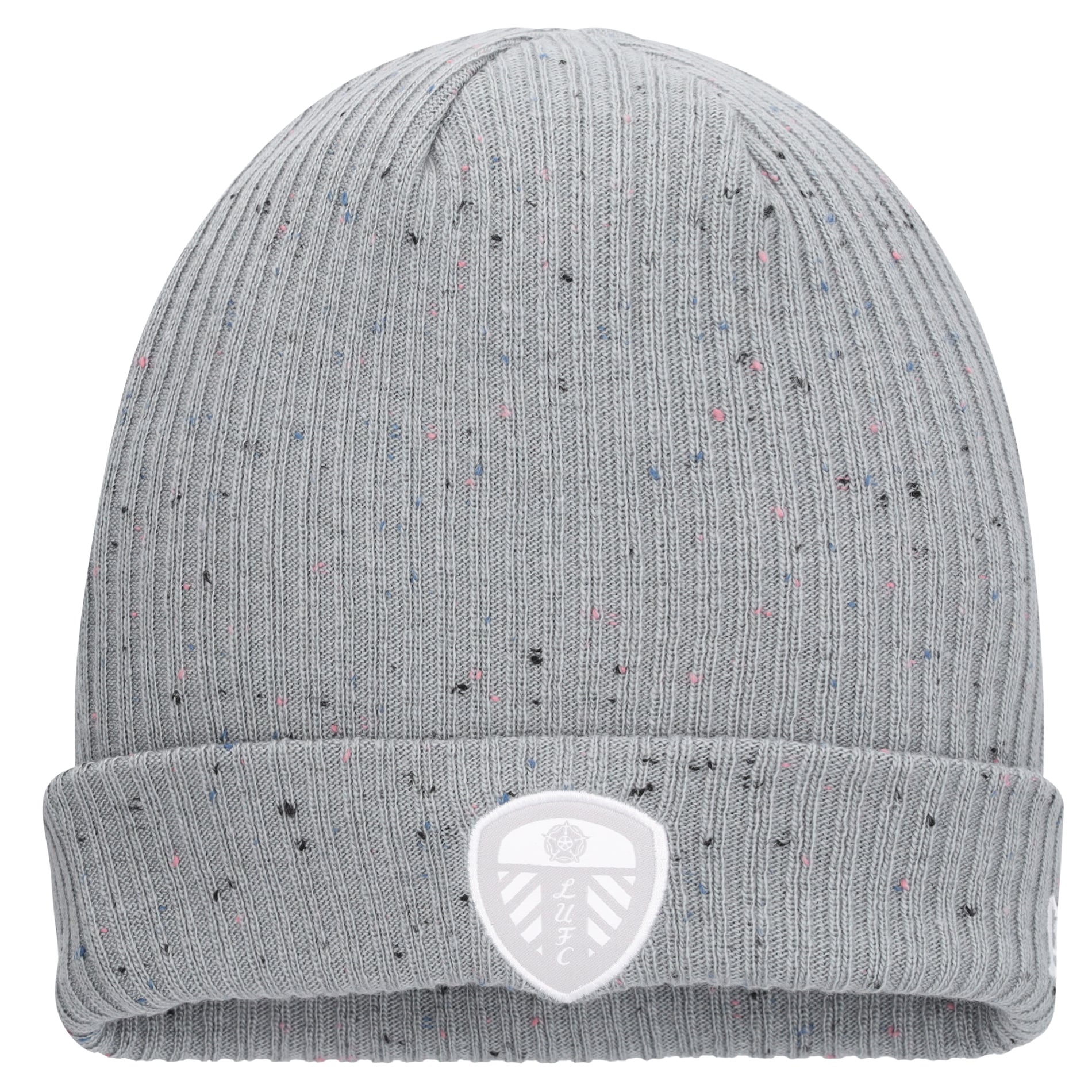 Leeds United New Era Fleck Knit Beanie - Grey - Unisex, , rebel_hi-res