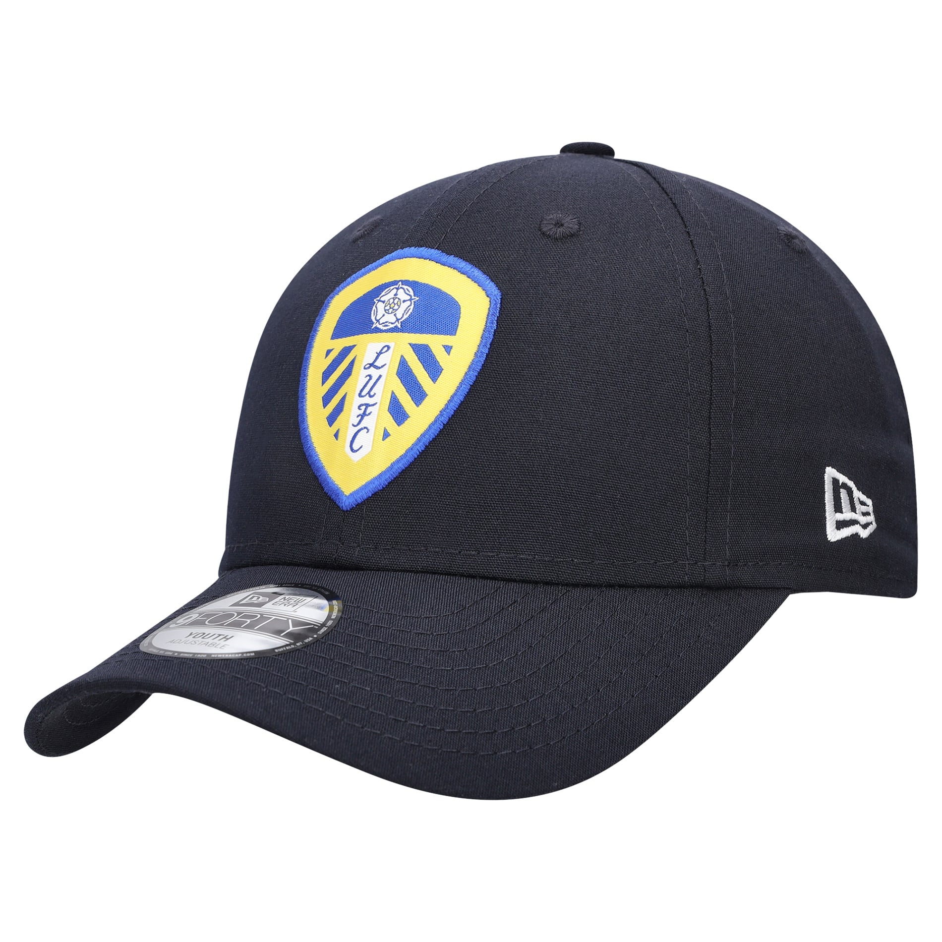 Leeds United New Era Repreve Seasonal 9FORTY - Navy - Kids, , rebel_hi-res