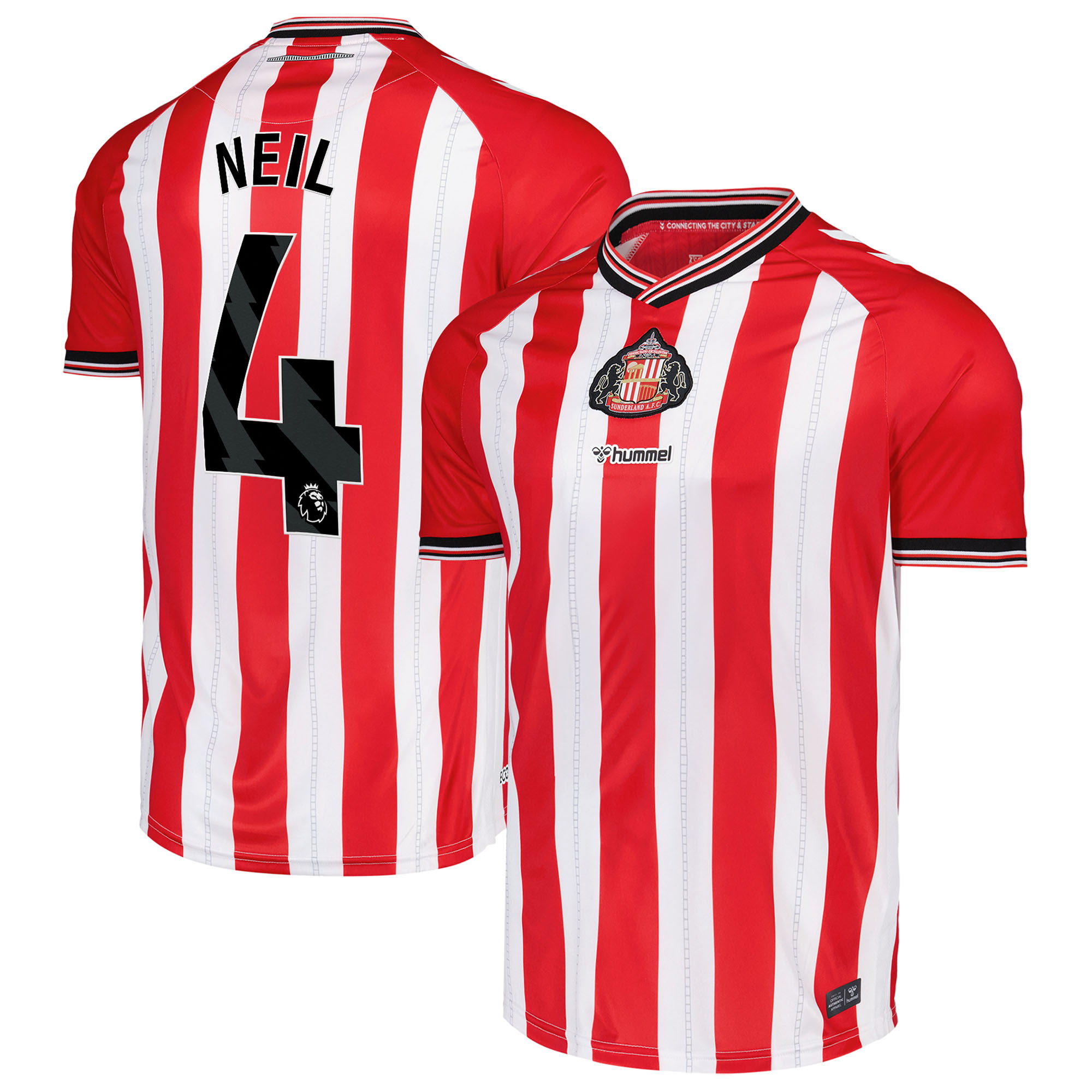 Sunderland Hummel Home Shirt 2025-26 - Unsponsored with Neil 4 printing, , rebel_hi-res