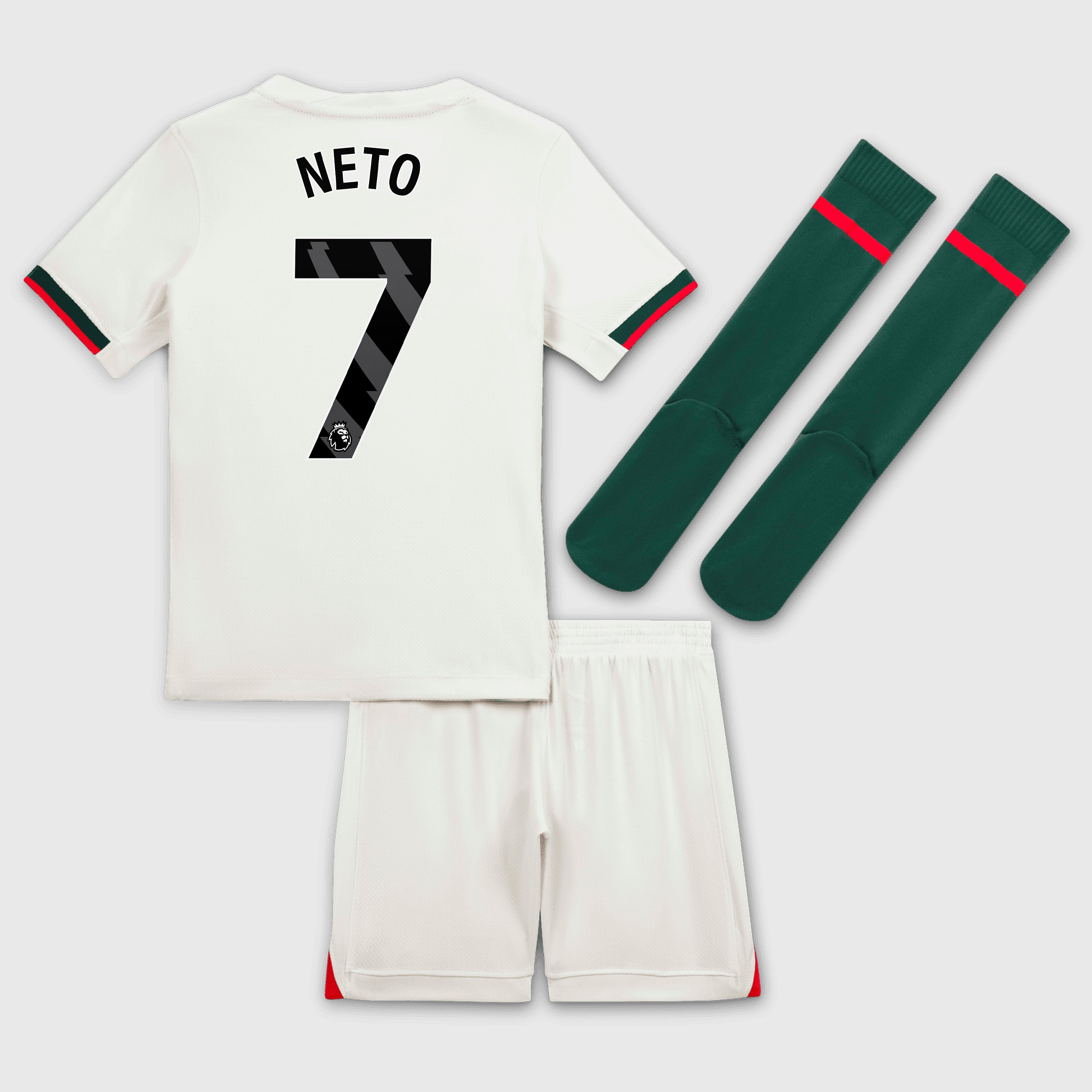 Chelsea Nike Away Stadium MiniKit 2025-26 - Little Kids with Neto 7 printing, , rebel_hi-res